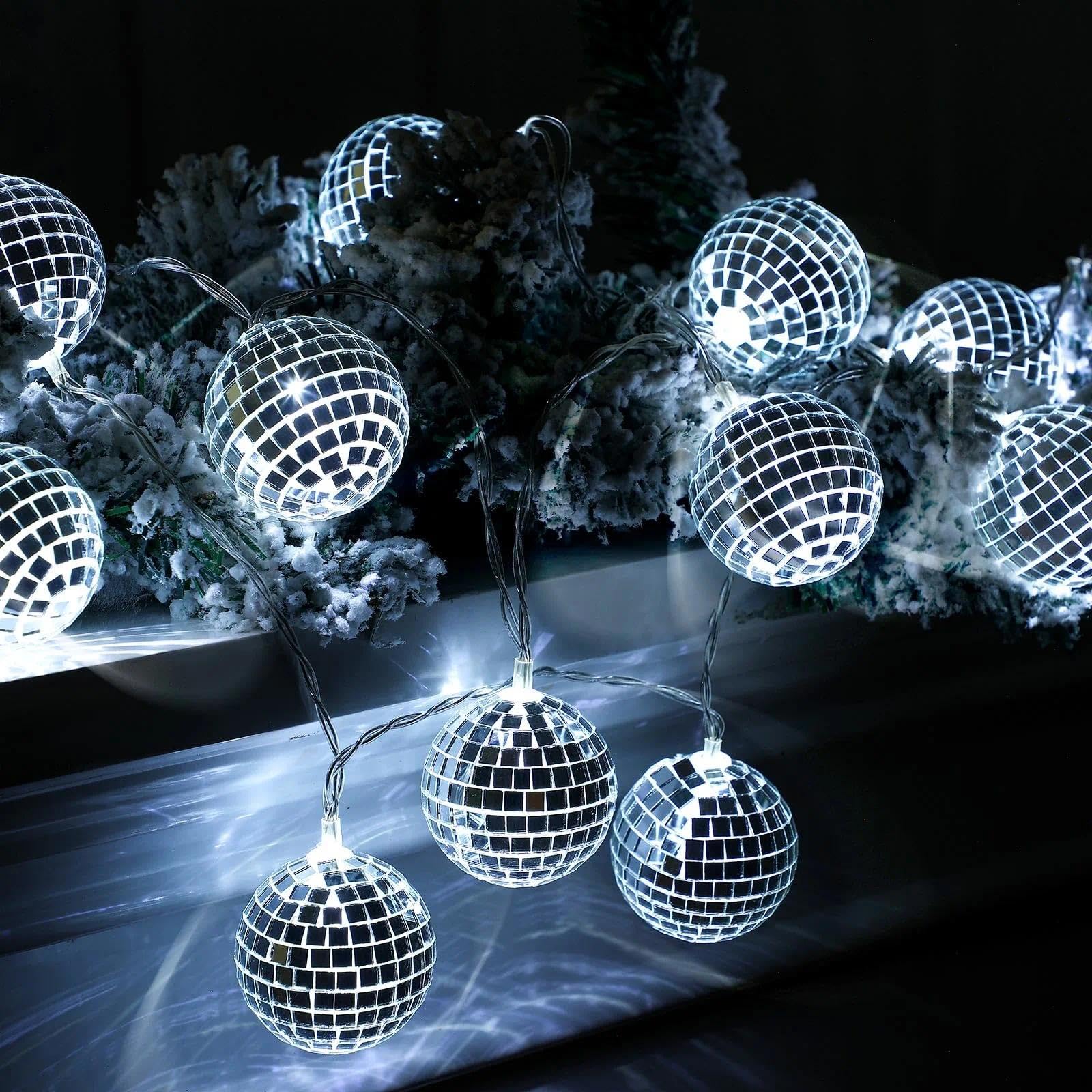 LED Disco Ball Fairy Lights, 300 cm String Lights, Party Light, Mini Balls Ornaments Tree Decoration, Oriental Moroccan Lights