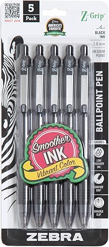 Miniatura 11 de Zebra Pen Z-Grip - Bolígrafo retráctil pastel, paquete de 10 unidades, barriles de colores surtidos, punta media de 0.039 in, tinta negra, tinta