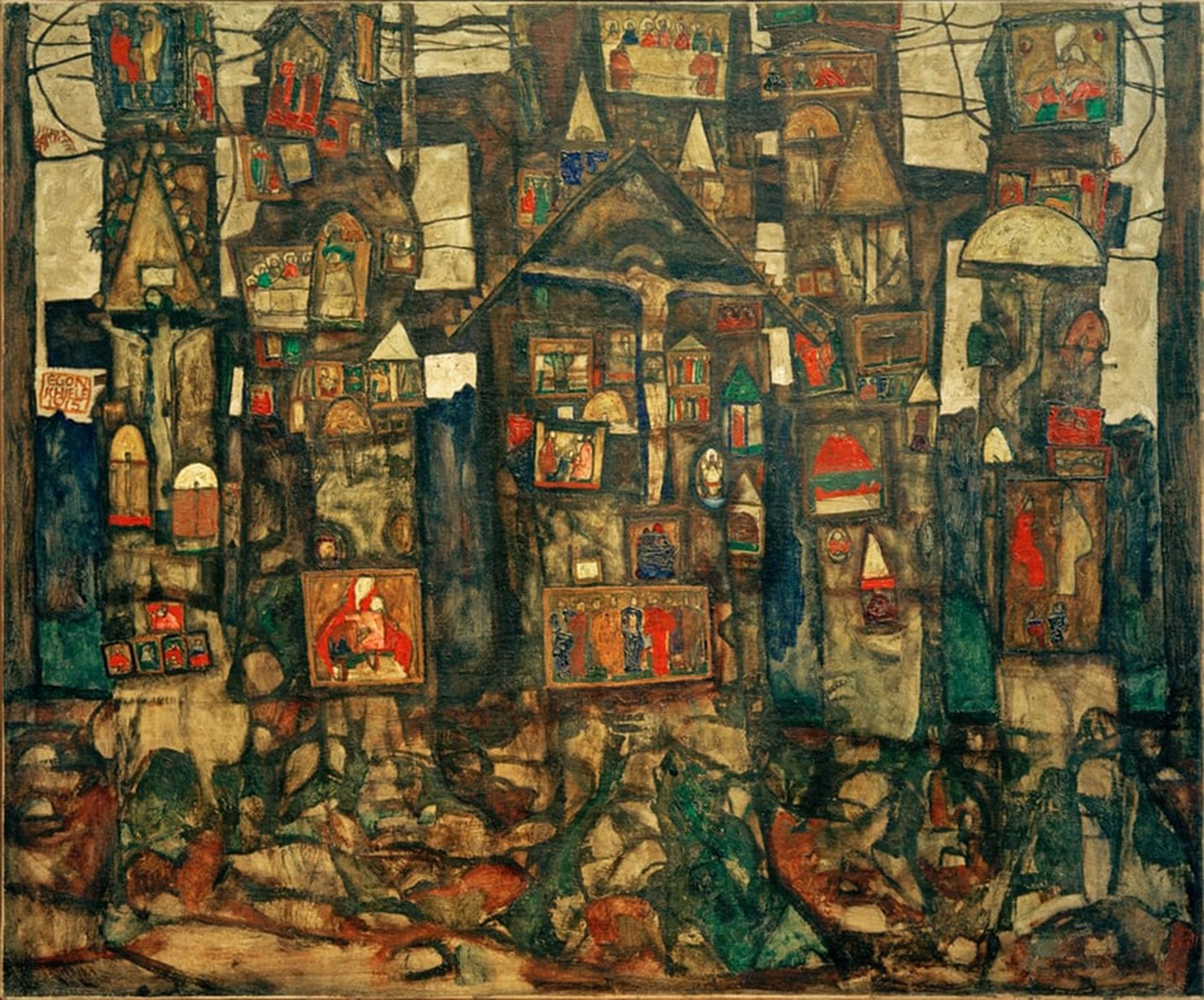 ARTXLXXBN Famous Painting Canvas Artwork Graffiti Print Forest devotion by Egon Schiele Portrait Canvas Image for Home Decor 60x90cm