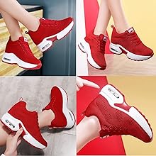 Zapatillas Deportivas Cuña para Mujer Transpirables Zapatos Wedge Sneakers Tacón Cuña 8CM6