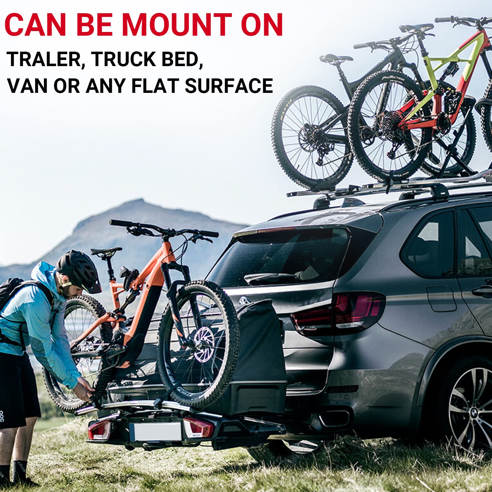 Bike Fork Mount Car Roof Rack Support Quick Release Thru Axle Carrier Road Bicycle Front Fork Block Stand Holder Mtb Accessories