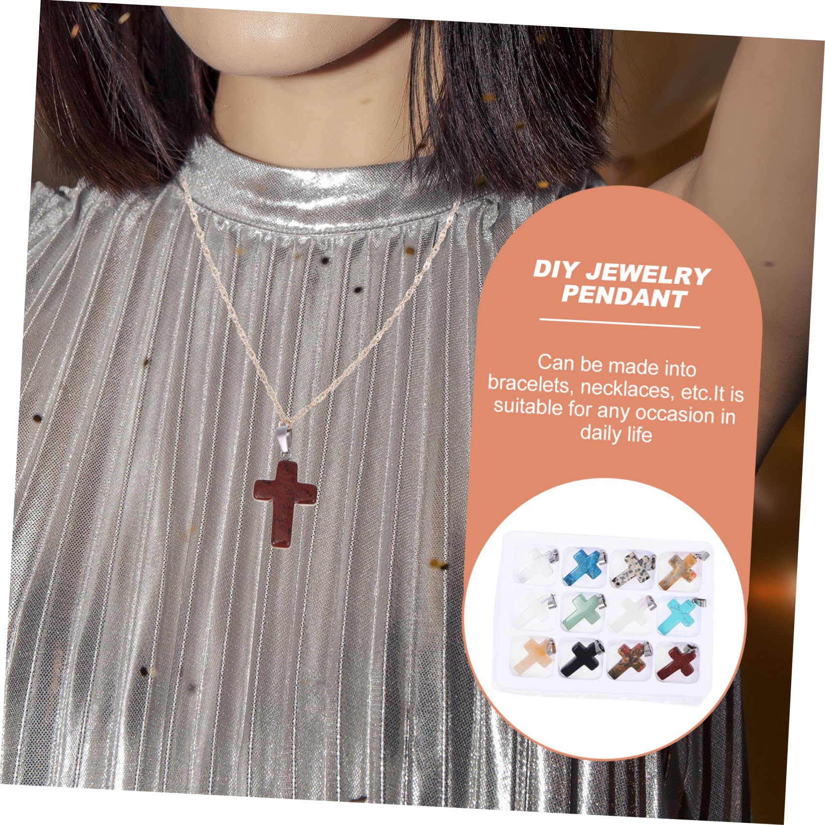 12pezzi Ciondoli Pietra Naturale Per Creazione Collane e Bracciali Diy Accessori Unici e Creativi Per Amanti Dei Gioielli