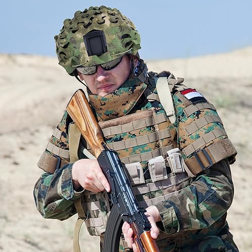 Vista 38 de LOOGU Funda táctica para casco, malla transpirable, camuflaje camuflaje casco cubierta ideal para combate táctico militar LOOGU SPRETTA.C MT frondoso