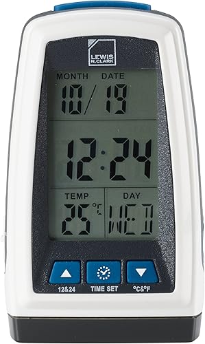 Lewis N. Clark Reloj despertador digital, Blanco, Moderno