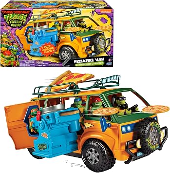 TEENAGE MUTANT NINJA Camion de Combat Pizza Fire Delivery Van avec Lanceur Motorisé