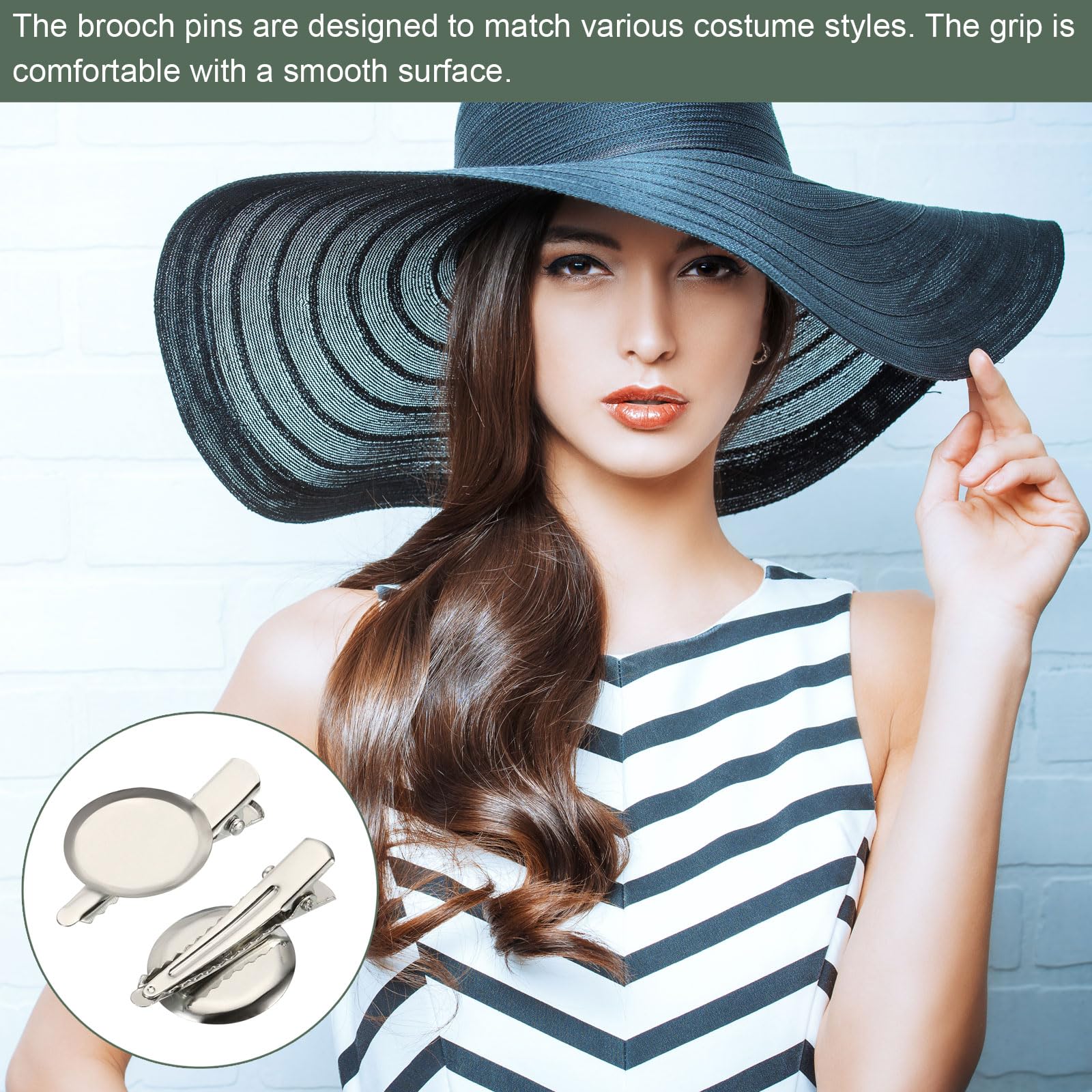 YOKIVE 20 Pcs Brooch Clasp Pins, Disc Base Blank Trays Clips, Sewing Badges Craft, Great for Art Home, Shop - Image 4