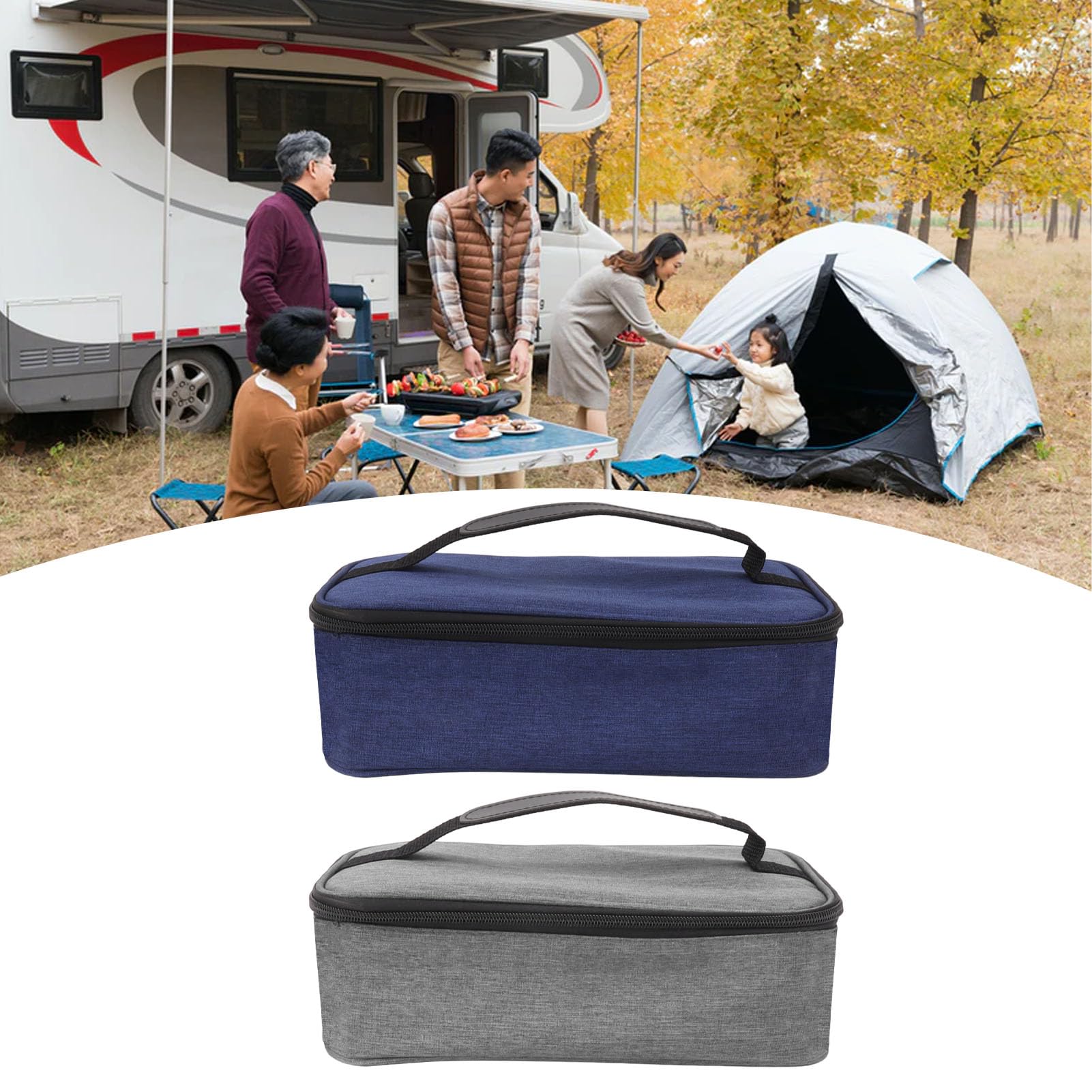 Pic Nic Telo LELE LIFE Borsa Termica Per Il Pranzo In Tela Con Chiusura A Coulisse, Pieghevole E Leggera, Borsa Termica Per Lavoro, Ufficio, Picnic, Colore Nero Telo Da Picnic