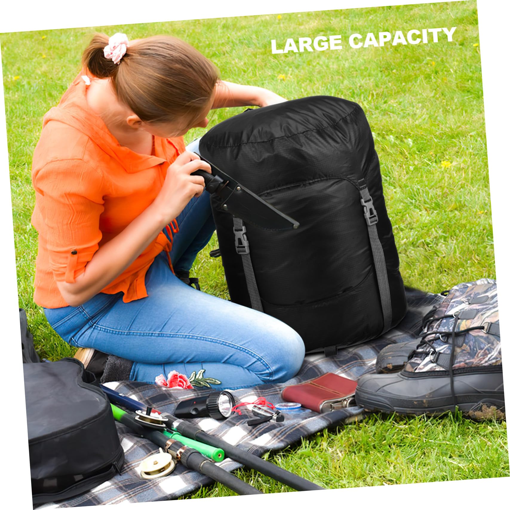 KICHOUSE Compression Sack for Sleeping Bags Stuff Sack for Camping Hiking and Travel Versatile Storage for Clothes and Blankets and Tear-Resistant Design