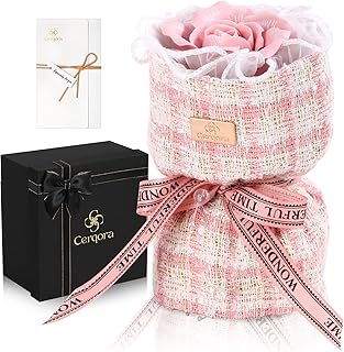 Handmade Ceramic Memorial Gift - Eternal Pink Rose Bouquet with Natural Fragrance, Ceramic Craft Artwork, Perfect for Women, Mothers, Wives, Her Birthday Gift