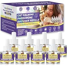 Cat Calming Diffuser Refills, 8 Pack Pheromones for Cats Refill Long-Lasting 240-Day Supply Pheromone to Calm Cat Soothing Anxiety Stress 48 ml/Bottle Compatible with Most Diffusers Plug in