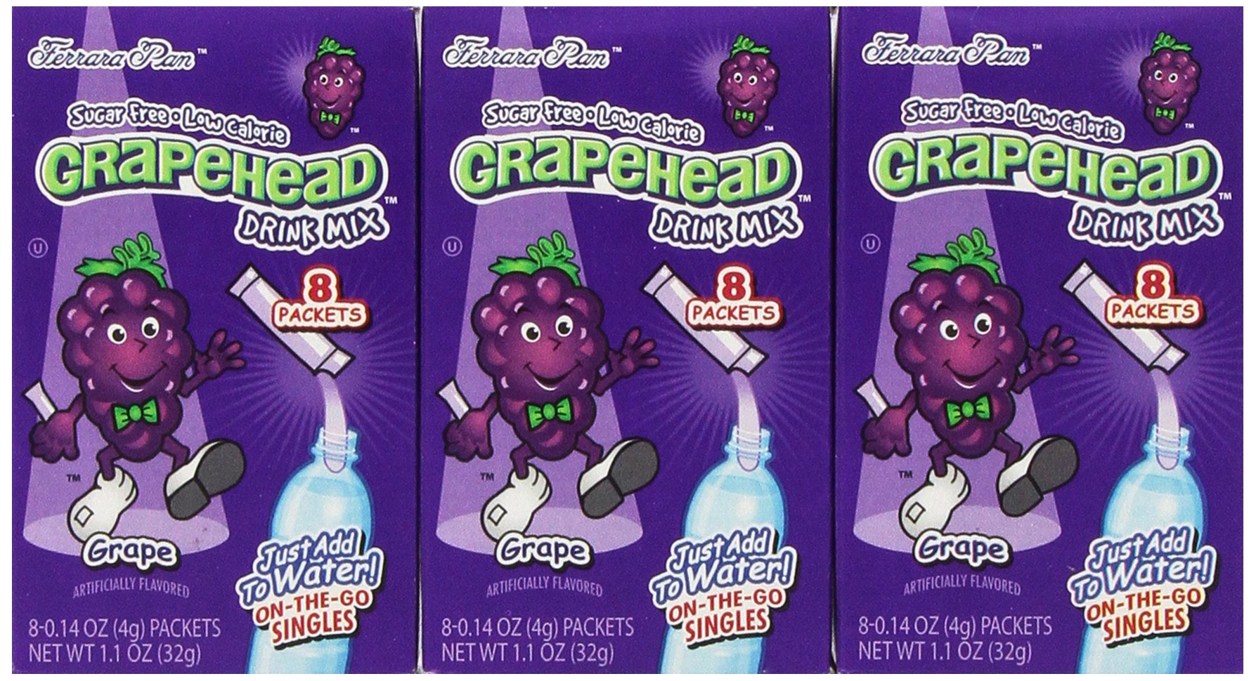 Grapehead Drink Mix, 8 Packets (Pack of 12)