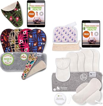 Cloth Panty Liners Thong 7-Pack Small Mini Organic Cotton Reusable Panty Liners for Women & Non Slip Cloth Menstrual Pads Light Flow 6-Pack S+M Organic Viscose Washable Pads