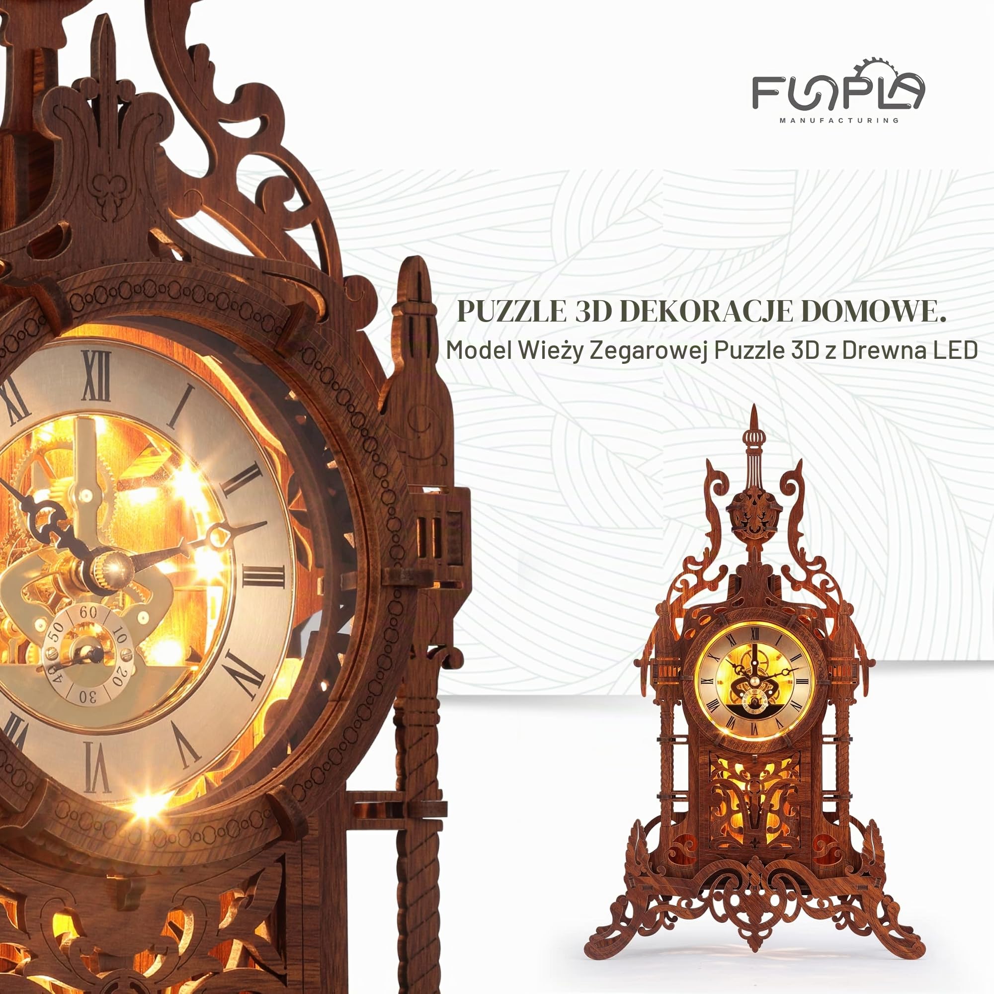 FUNPOLA Puzzle 3D drewniany zegar wieżowy 63 szt