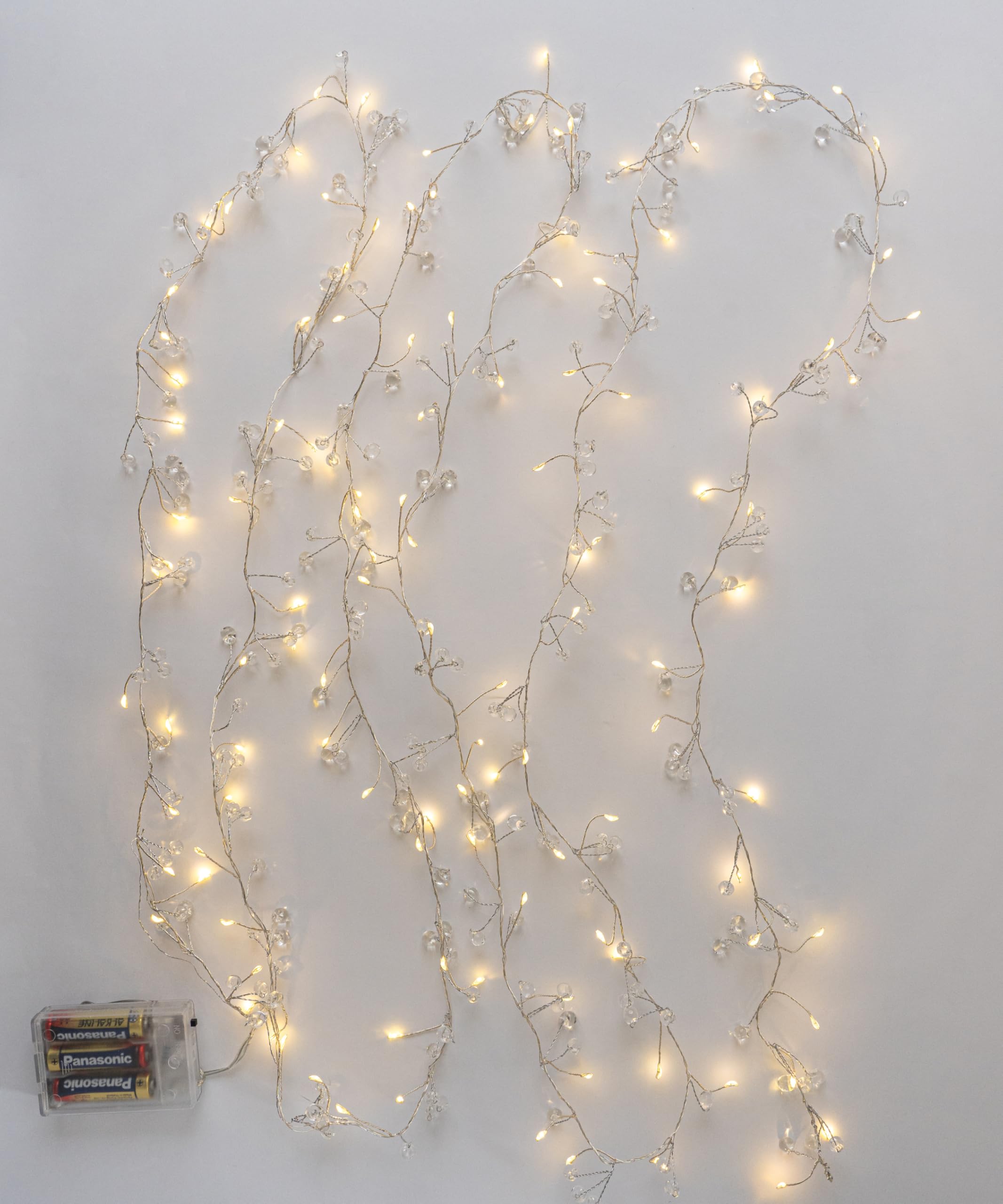 MELETĒ LED Dewdrop String Lights - 4M (13ft), 120 Warm White LEDs, Battery Operated – Indoor Fairy Lights for Christmas, Bedroom, Parties & Home Décor