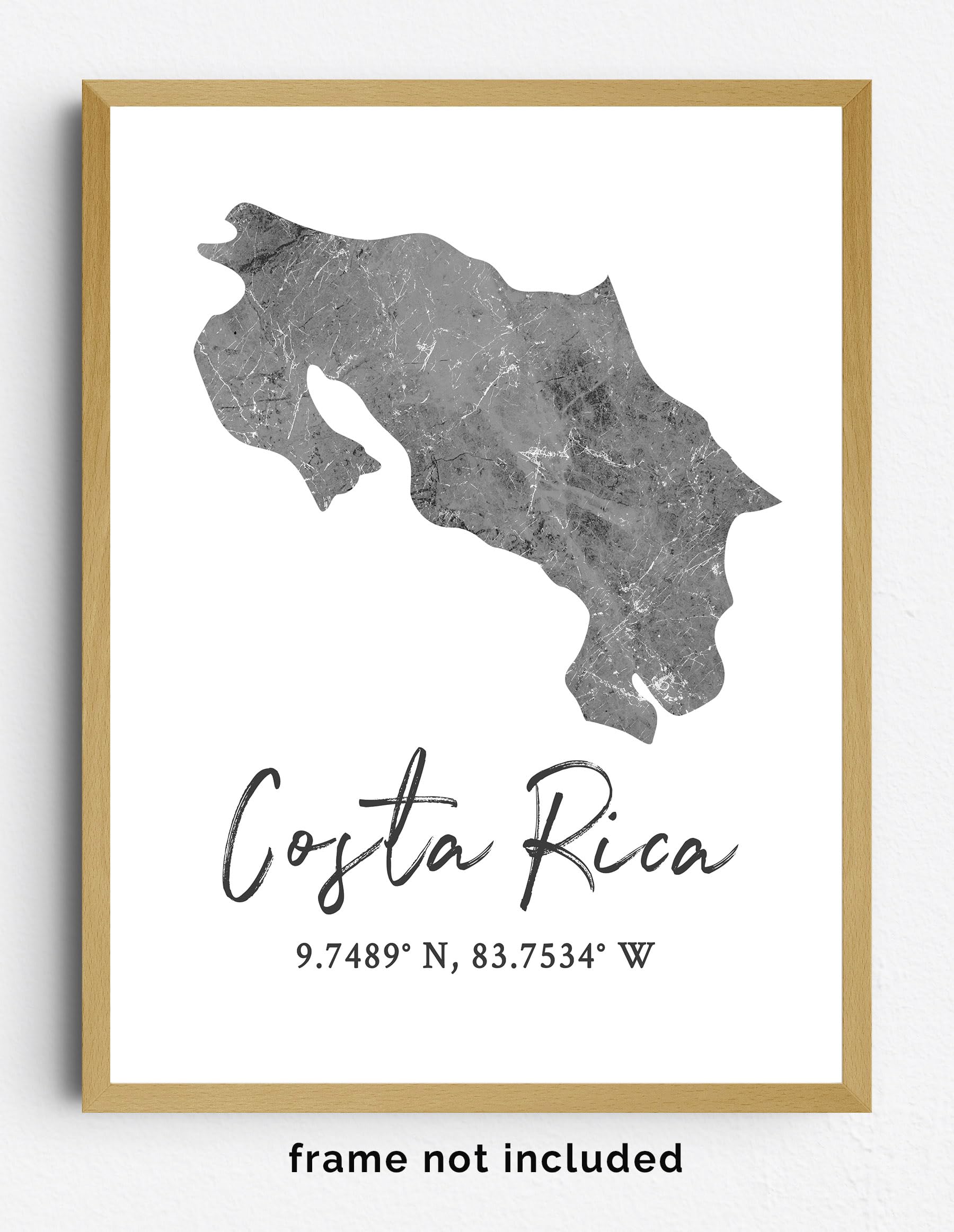 Amazon.com: Costa Rica Map Wall Art Print - 8x10 Silhouette Decor