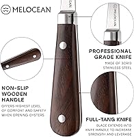 Vista 3 de Juego de cuchillos y guantes para shucking de ostras, kit de cuchillo de ostra y guantes de shucking, herramienta profesional para abridor