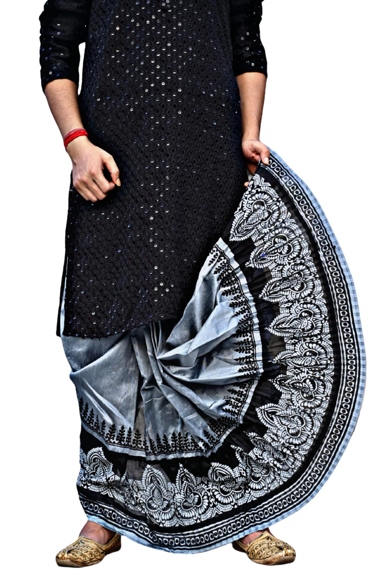 gouri collections Men's Ready to Wear Pant System Printed MAYUR PUCHHA Dhoti for Marriage, Pooja, Festival etc.(GC010)-picture-21
