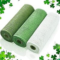 Vista 17 de 3 rollos de malla decorativa de arpillera de poli de 10 pulgadas de ancho, rollos de cinta de malla decorativa de poli para envolver