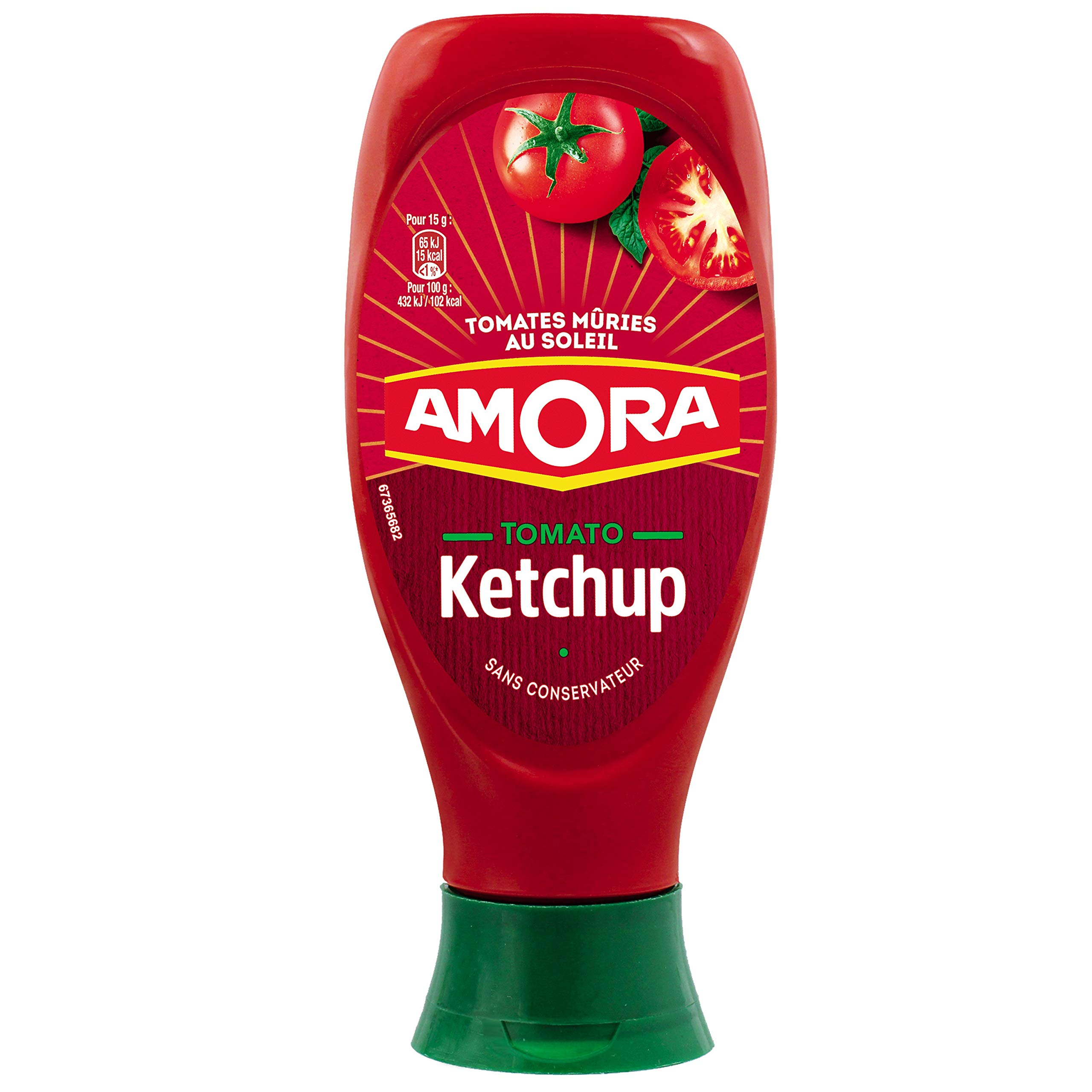 Amora, Ketchup Nature, sans conservateur (Lot de 12x550g)