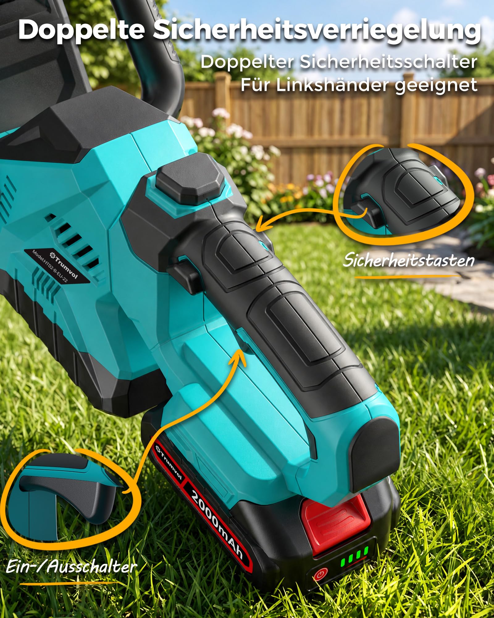 Taille-haie sans Fil 1200W 58cm sans balais 180° Compatible Maklta 21V Fête des pères
