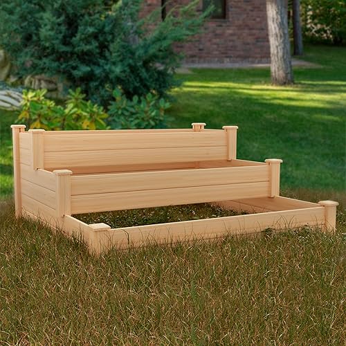 Miniatura 9 de ECOgardener - Maceta elevada de 4 pulgadas x 4 pulgadas Kit de maceta elevada de madera para jardines y exteriores para verduras, frutas, hierbas,