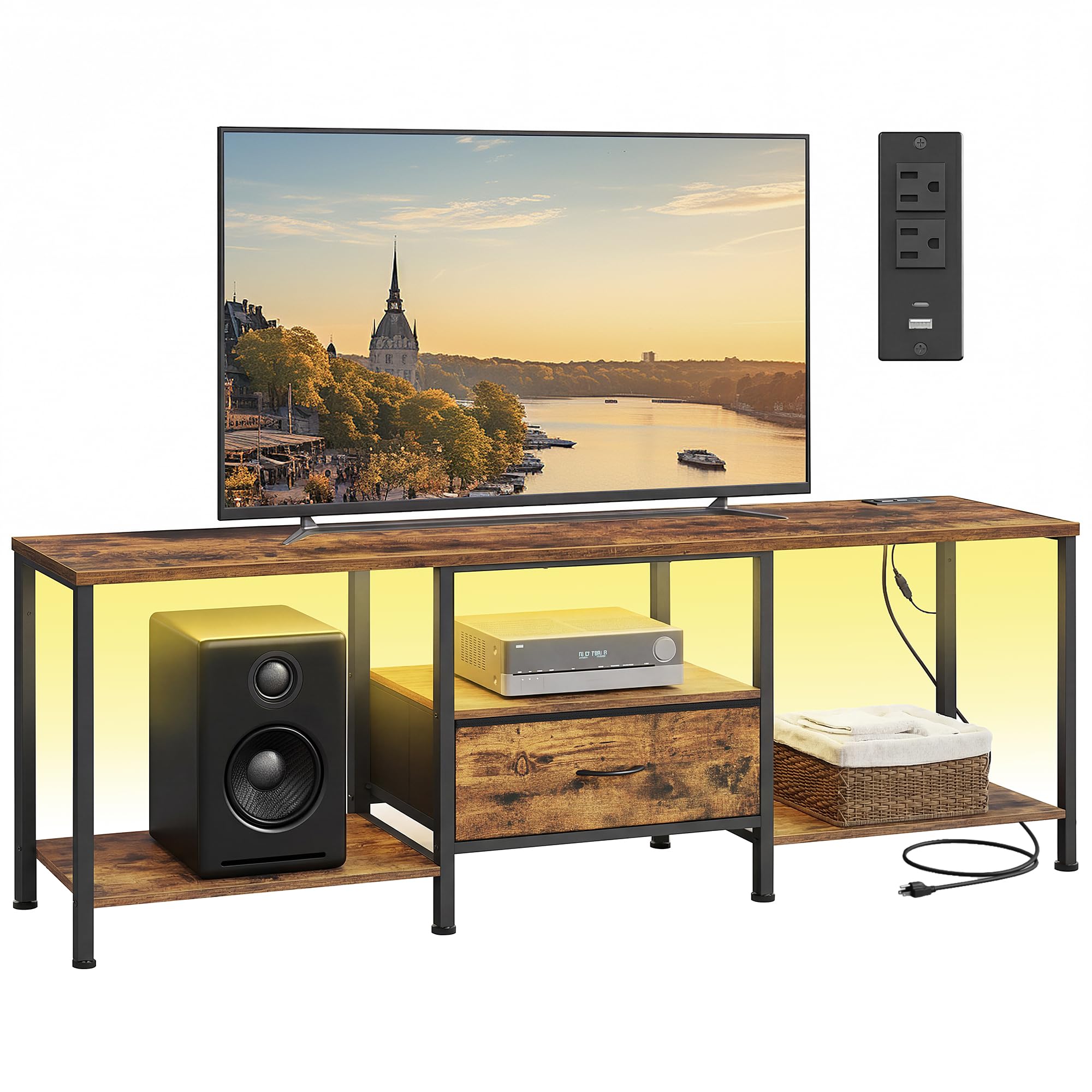 Modern Media Console for TVs Up to 80 Inches