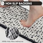 Waffle Bathroom Rugs, Extra Soft and Absorbent Non Slip Bath Mat Washable Boho Bath Rug, Rubber Backed Shower Mat for Bathroom Floor, Bathtub and Shower, 24x36