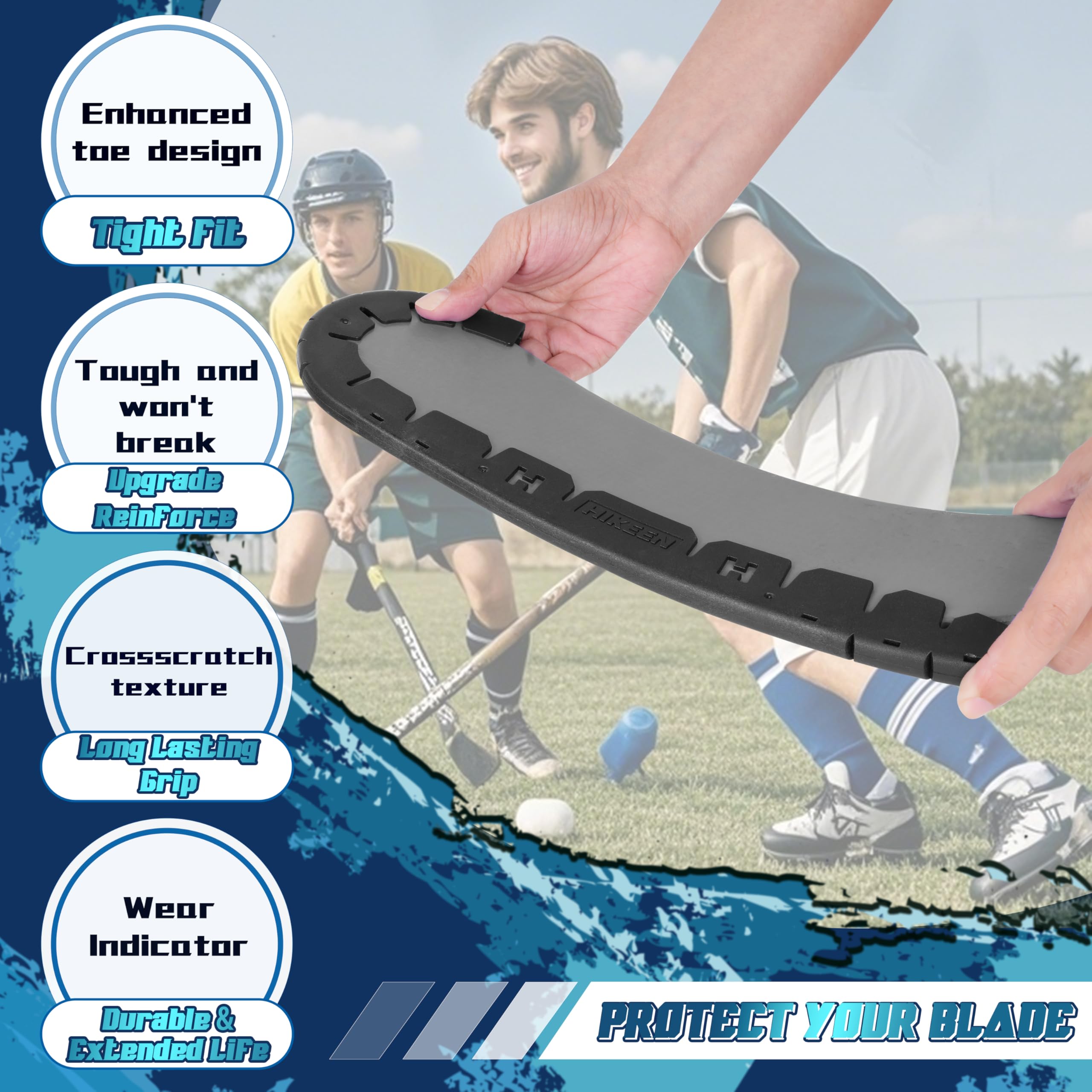 BOOSTEADY Protector de Hoja de Hockey con 25 Vendas de Grippara, Accesorios para Hockey Hielo Funda para Hoja de Hockey Entrenamiento