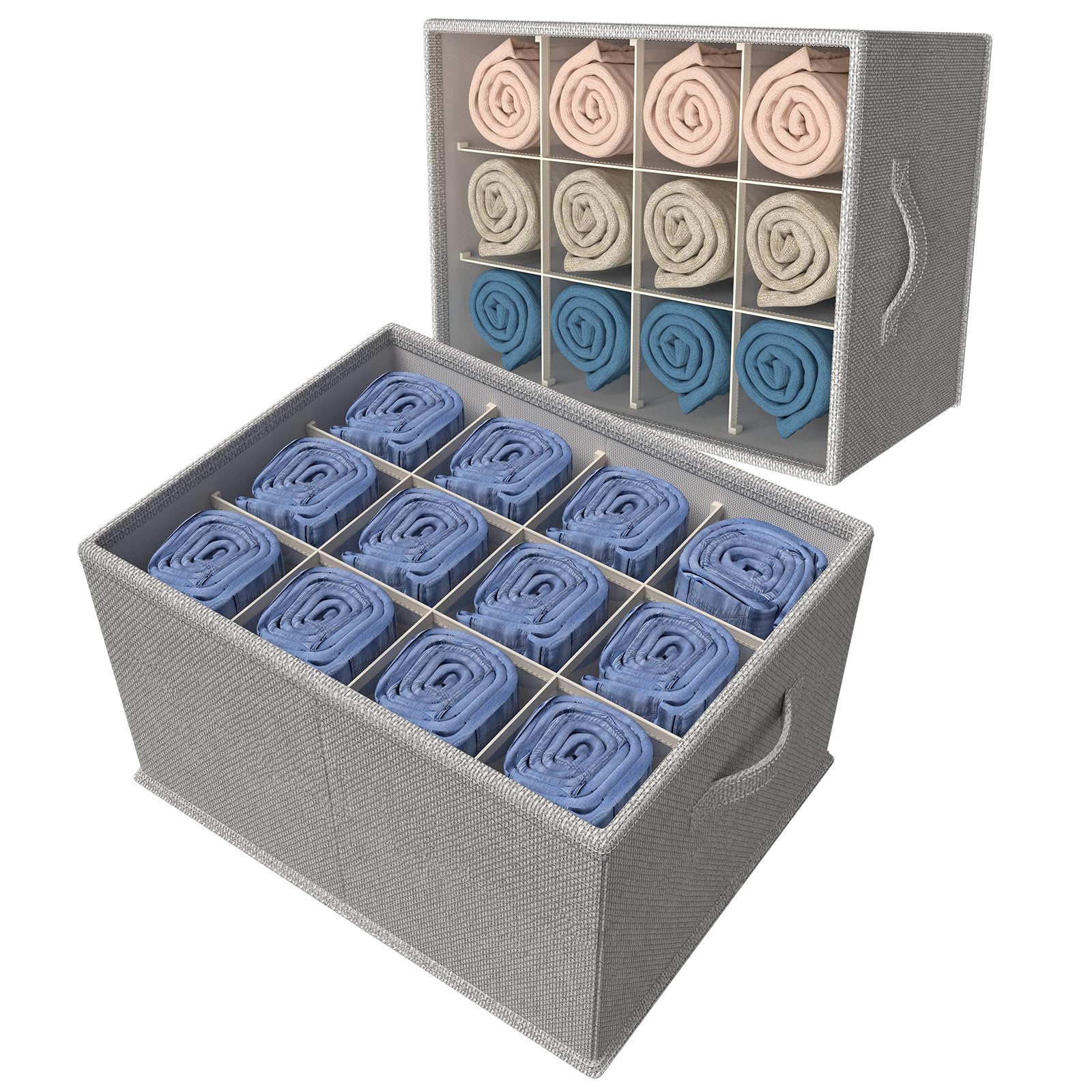 2 Pack Shoe Organizer for Closet,Foldable Shoe Organizer,Fits up to 24 Pairs,Storage Containers With Bottom Support for Shoes