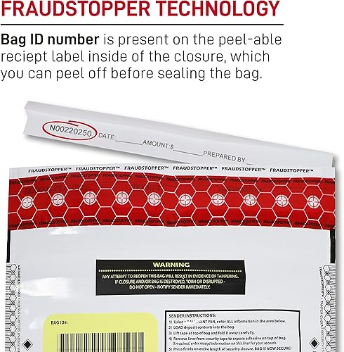 Miniatura 4 de Nadex Bolsas de depósito para efectivo y monedas a prueba de manipulaciones para prevención de fraudes, 12 x 16, opacas, paquete de 100