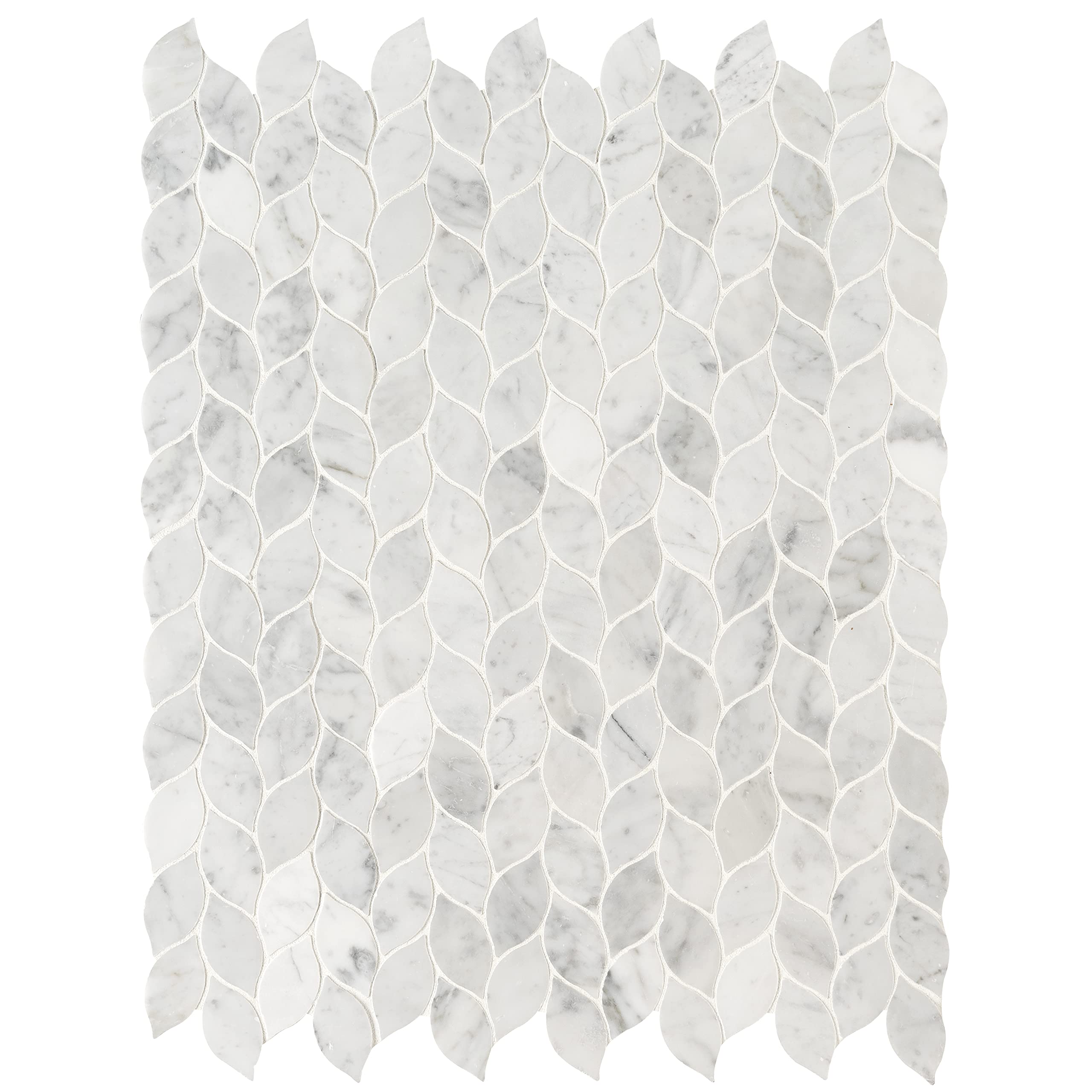 MSI Carrara White Blanco 11.62 in. x 13.38 in. x 8 mm Honed Marble Mosaic Tile for Bathroom, Kitchen Backsplash, Accent Wall Tile, and Shower Wall Tile