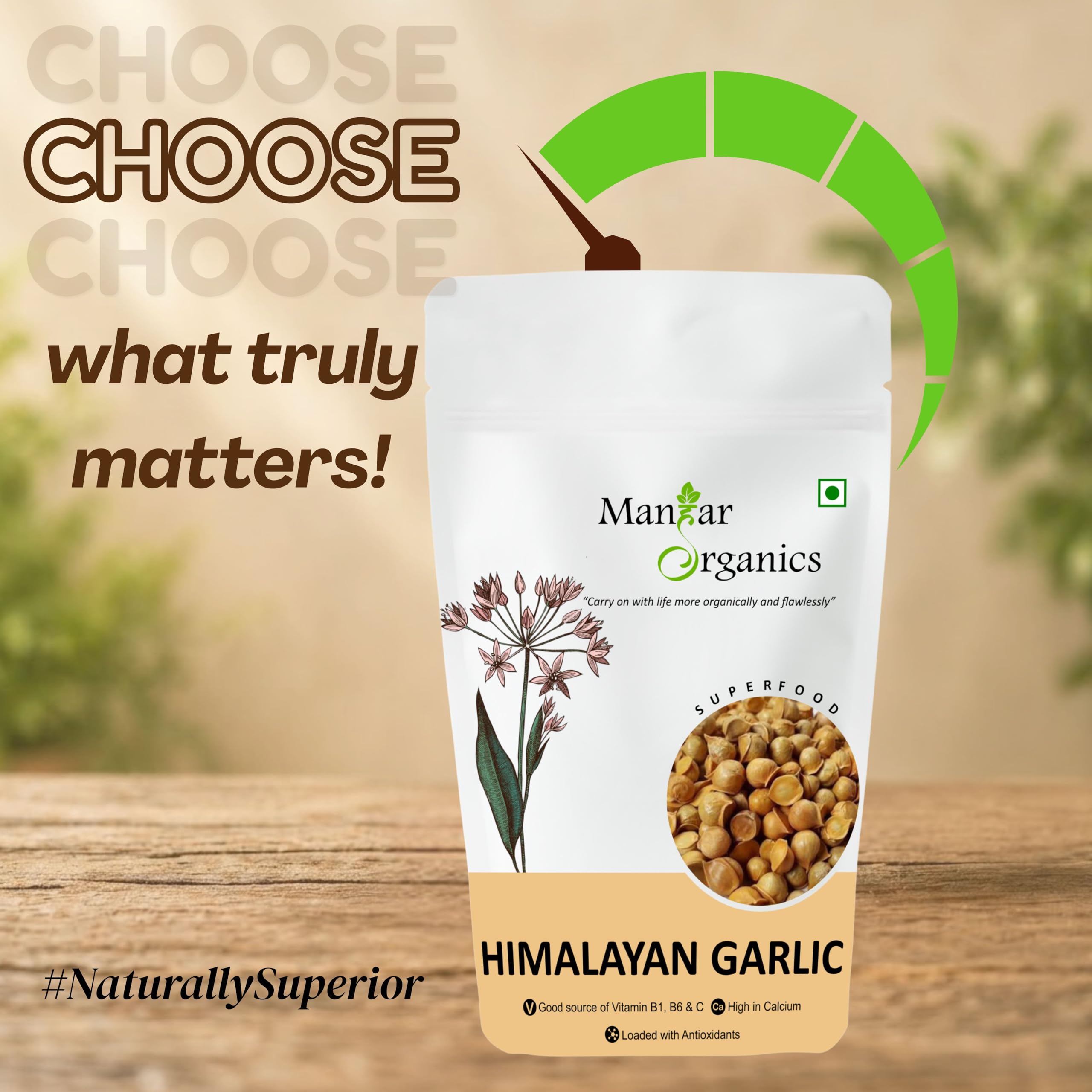 ManHar Organics Kashmiri Garlic (Lehsun) 100g | Direct from Farmers | Premium Himalayan Single Clove Garlic | Whole Bulbs 2