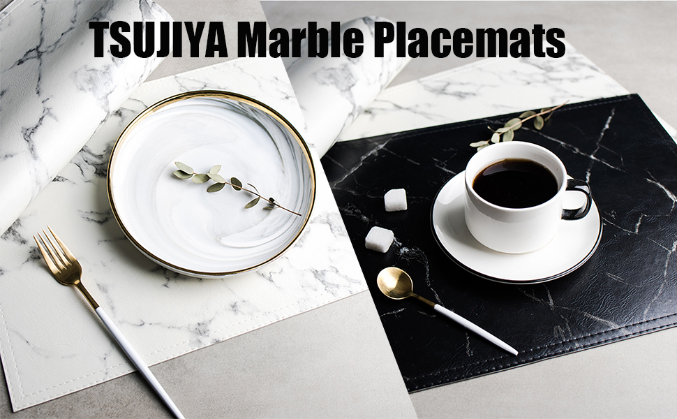 Washable Placemats, Non-Slip Placemats Leather Faux Leather Placemats