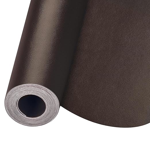 Leather Repair Patch Tape, Self Adhesive Leather Repair kit for Furniture, Leather Patches for Couch,Car Seat,Motorcycle seat,Loveseat (Dark Brown-Fine Grain, 17X79 Inch)