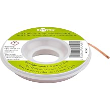 Goobay 45245 Desoldering Braid 1 mm Pure Copper Desoldering Wire for Solder Removal at Soldering Points Desoldering Ideal Thermal Conductivity Soldering Braid 1.5 m Coil