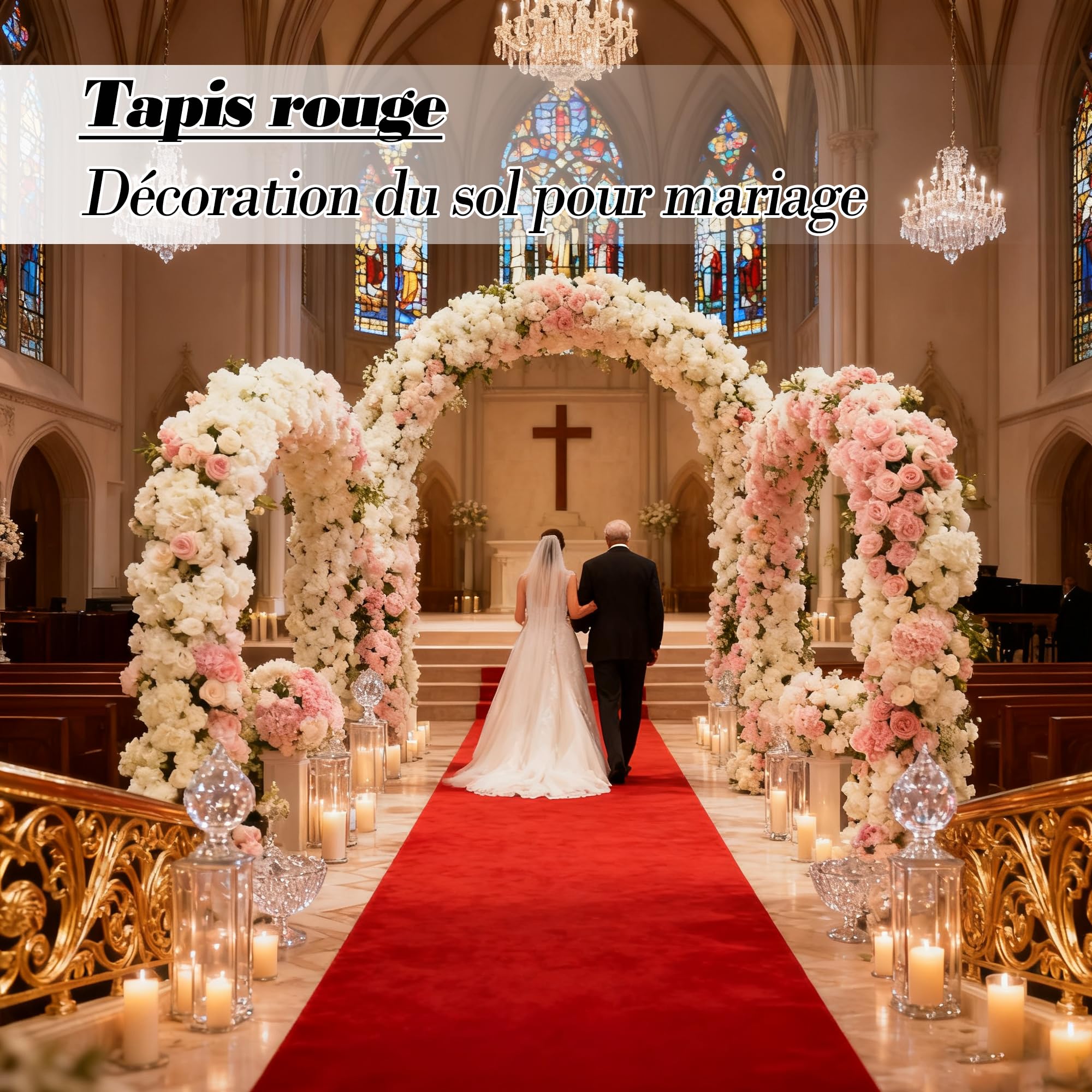 Tapis Rouge Extra Épais 1x10m Tapis de Passage Rouge pour Fêtes & Événements Anti-Dérapant Lavable en Machine Tapis de Couloir de Mariage pour Demandes en Mariage Noël,Thanksgiving