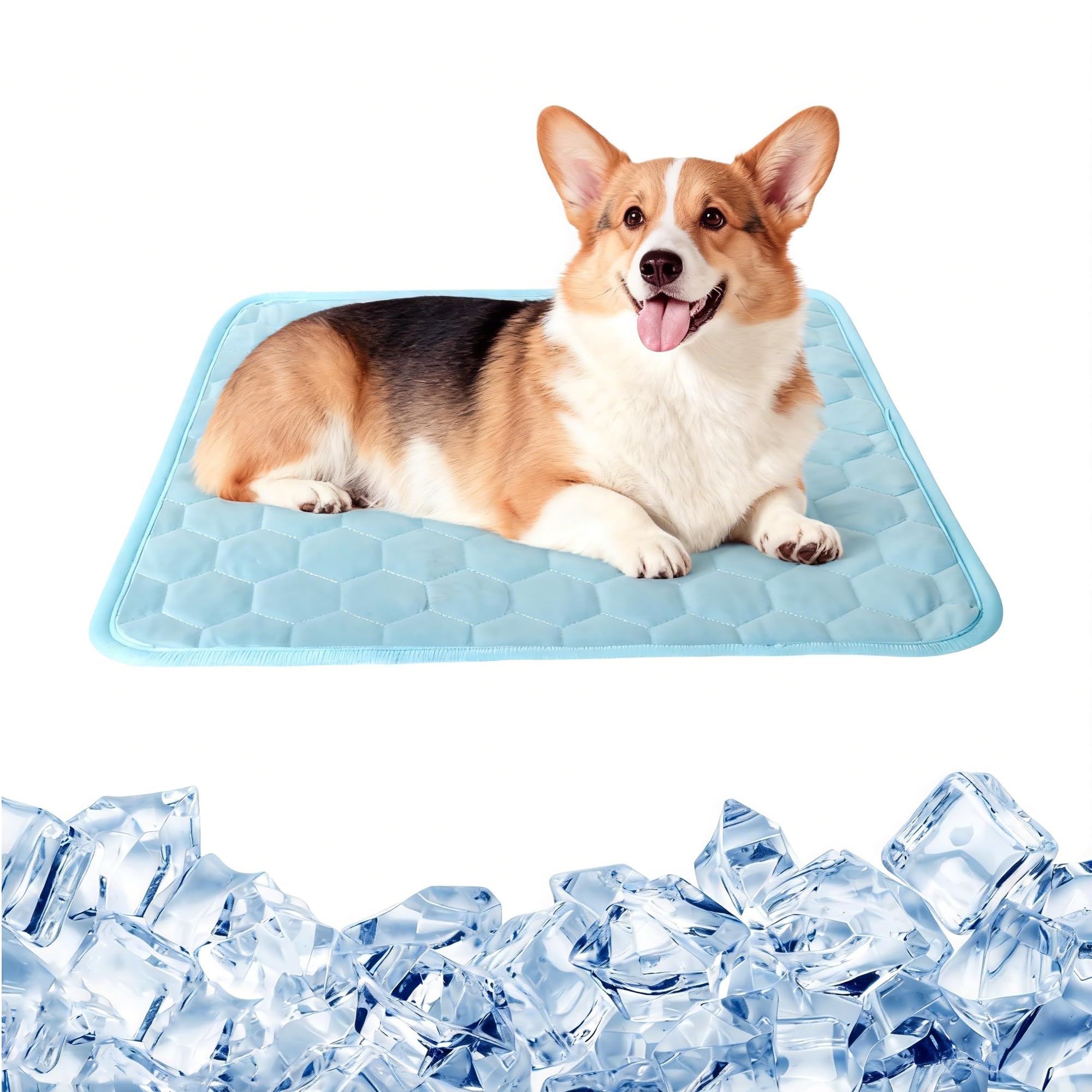 Esterilla de refrigeración para perros, color azul, autorefrigerante, manta refrescante para perros, gatos (azul, 70 x 55 cm)