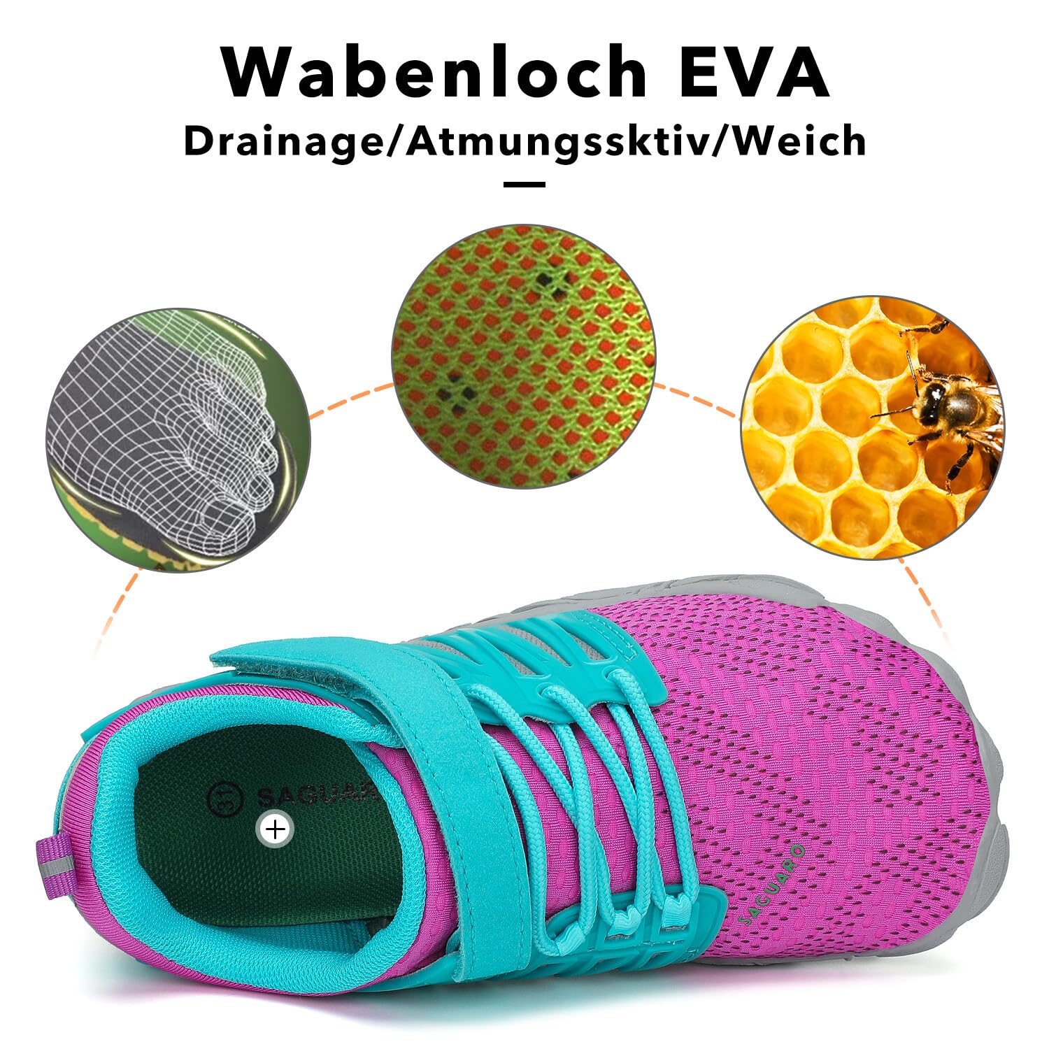 SAGUARO Barefoot Shoes Bambini Traspiranti Scarpe Barefoot Ragazzi Ragazze Scarpe Minimaliste Gr.24-36