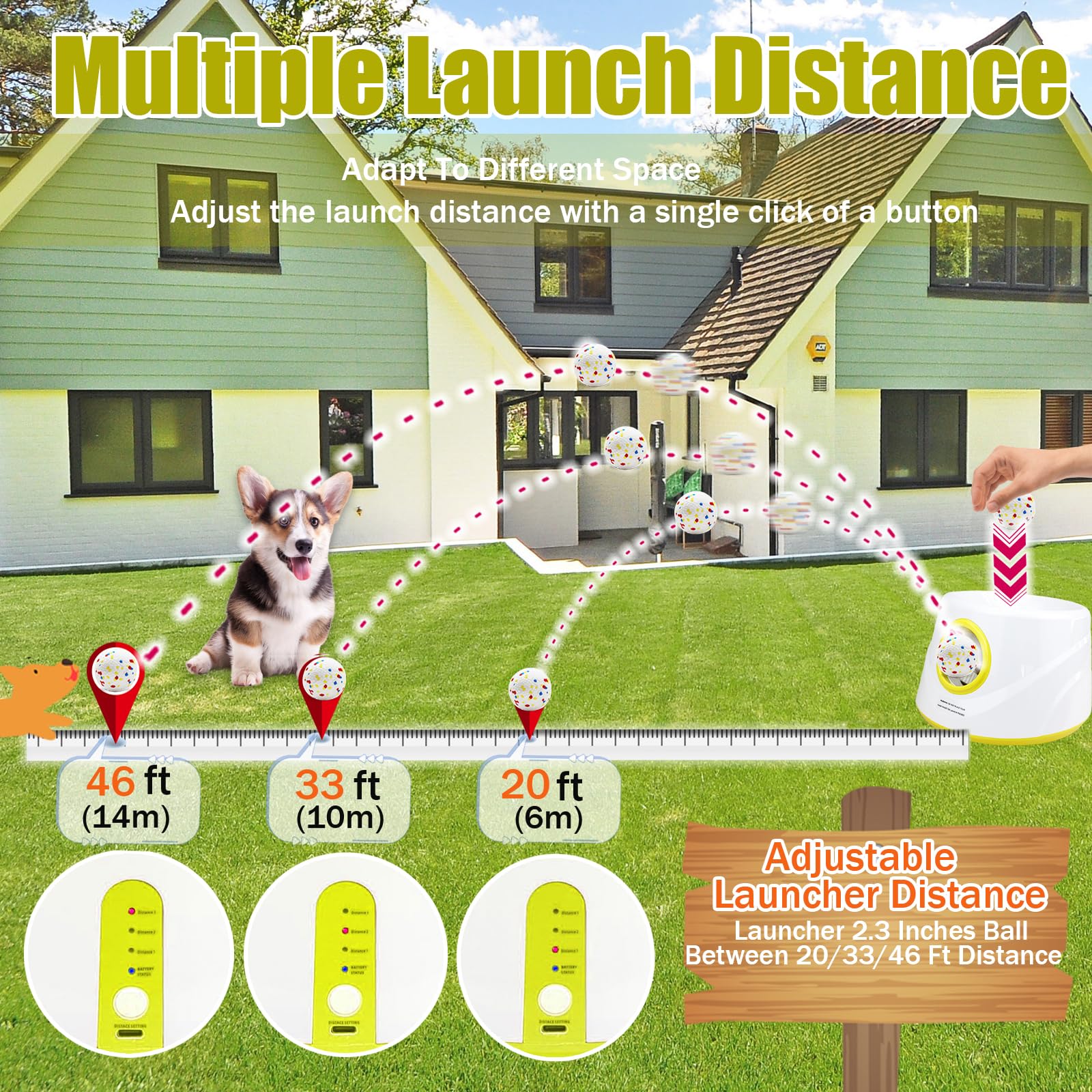 Magicorange Automatic Dog Ball Launcher, Interactive Dogs Balls Thrower for Small and Medium Dogs,Dog Fetch Machine (Lime Green) - image 3