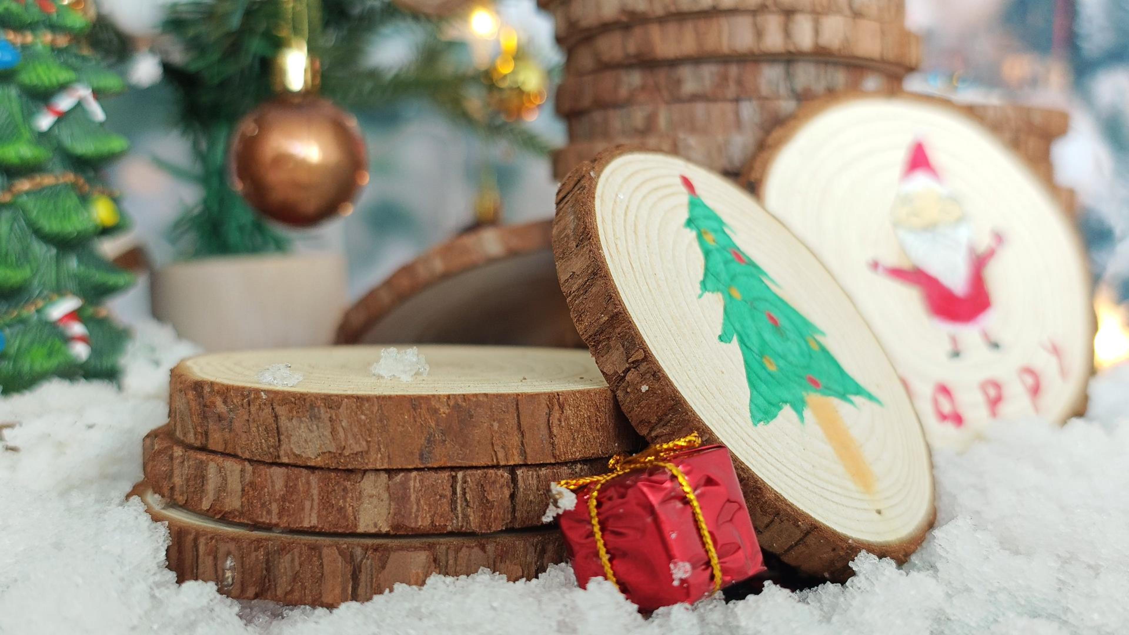 Amazon.com: LESUMI Unfinished Natural Wood Slices with Bark - 20