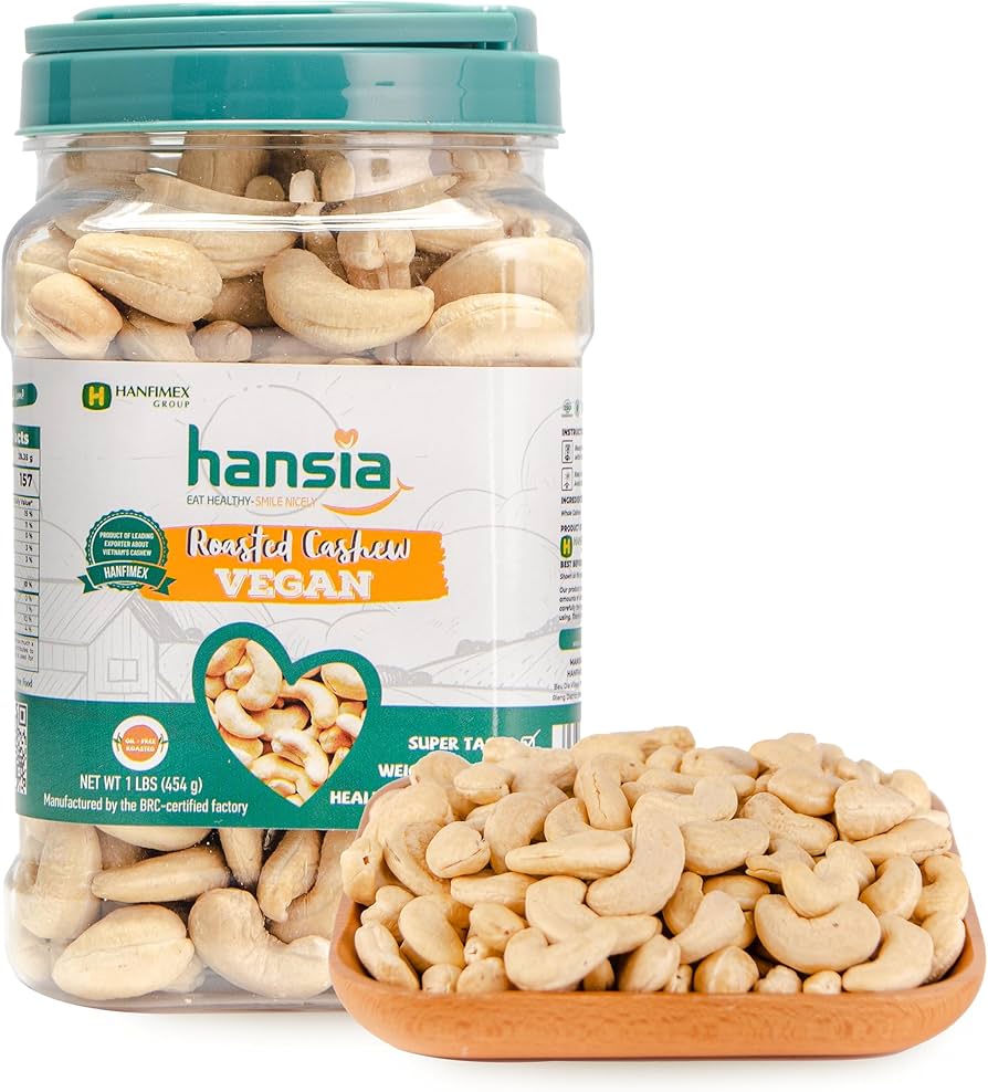 Amazon.com : Hansia Roasted Cashew VEGAN, Dry Roasted Unsalted