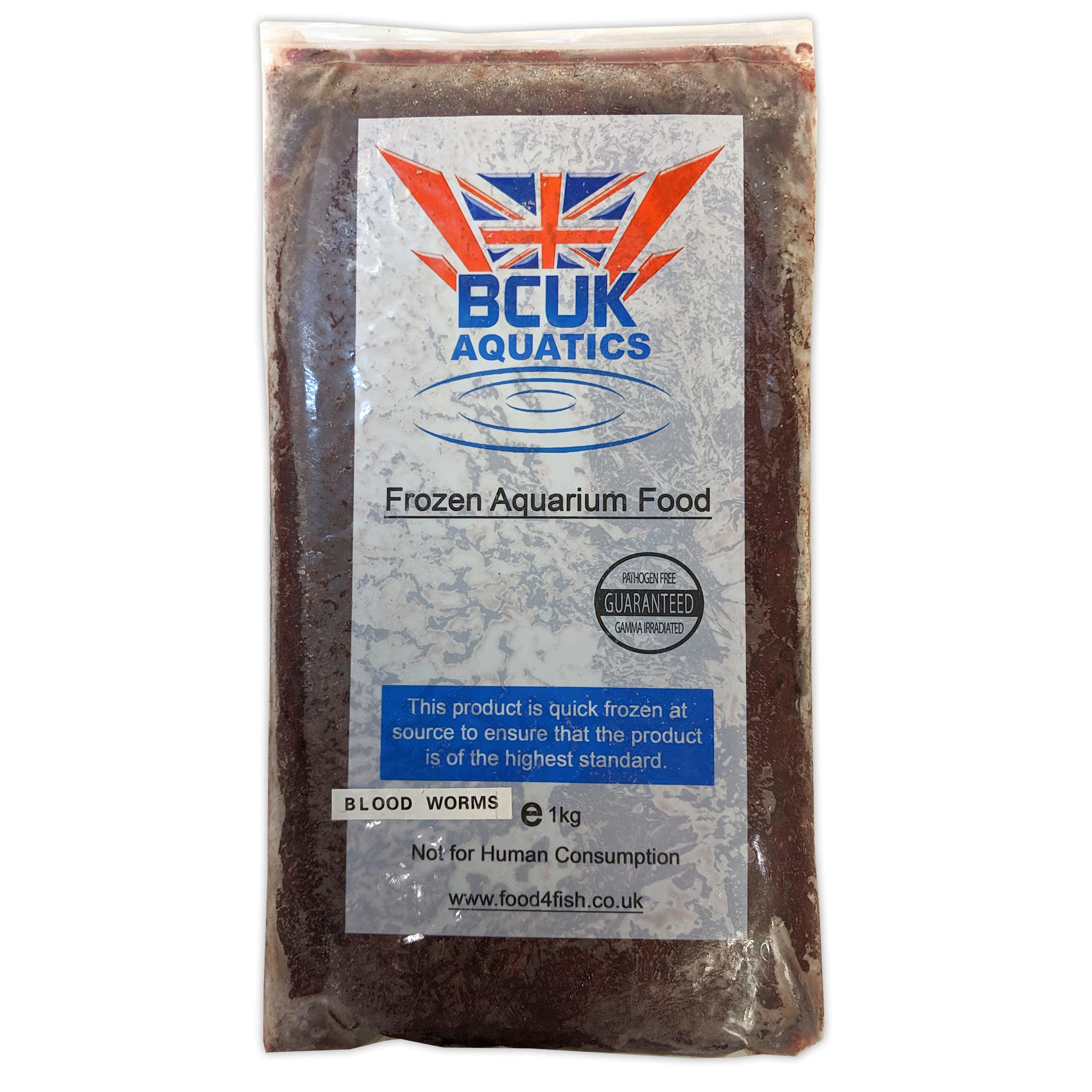 BCUK Bloodworm 1kg Frozen Fish Food for Freshwater & Marine Fish