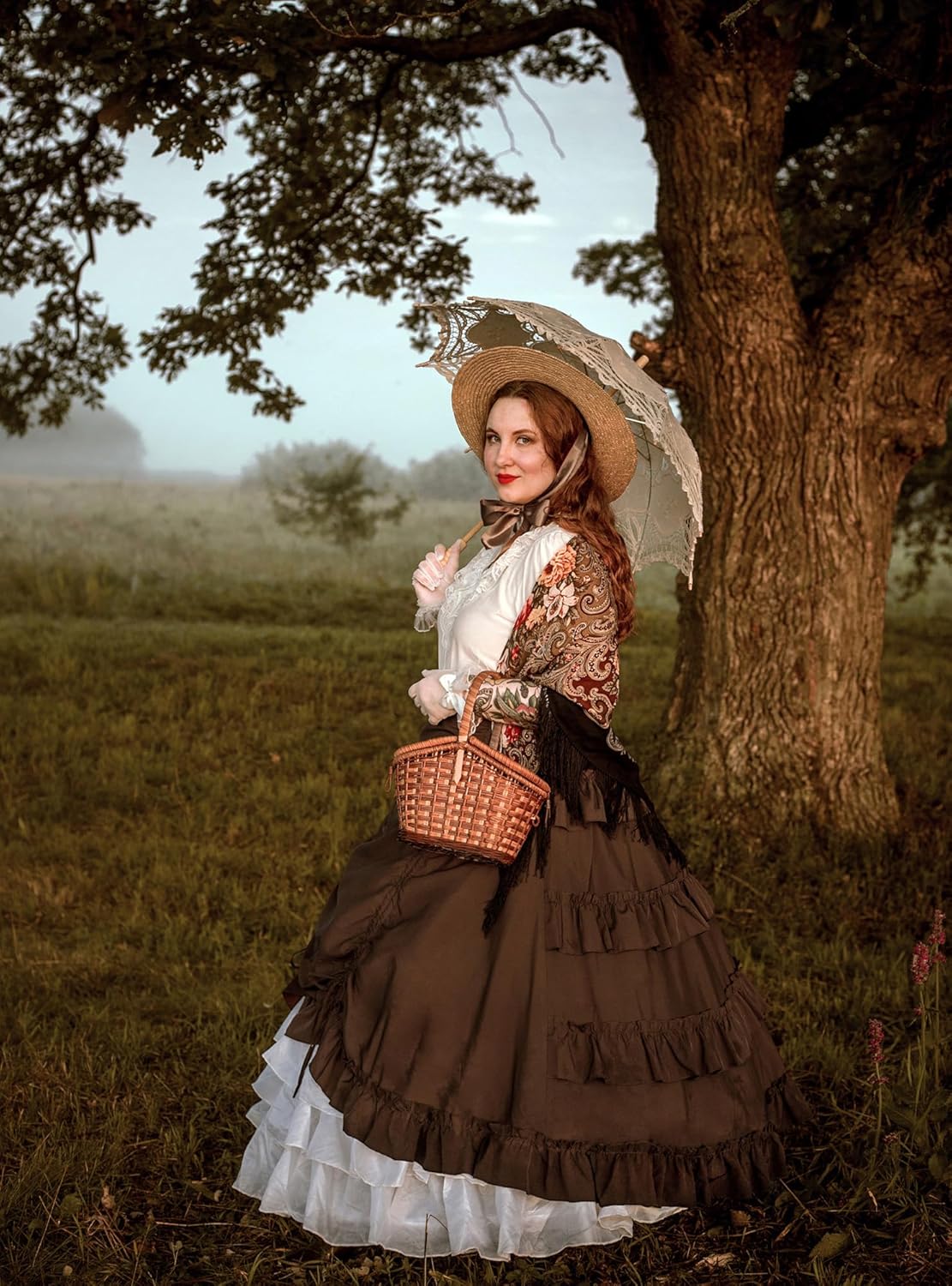 SCARLET DARKNESS Women's 2026 Summer Skirt Gothic Steampunk Skirt Renaissance High-Low Bustle Skirt - Image 5