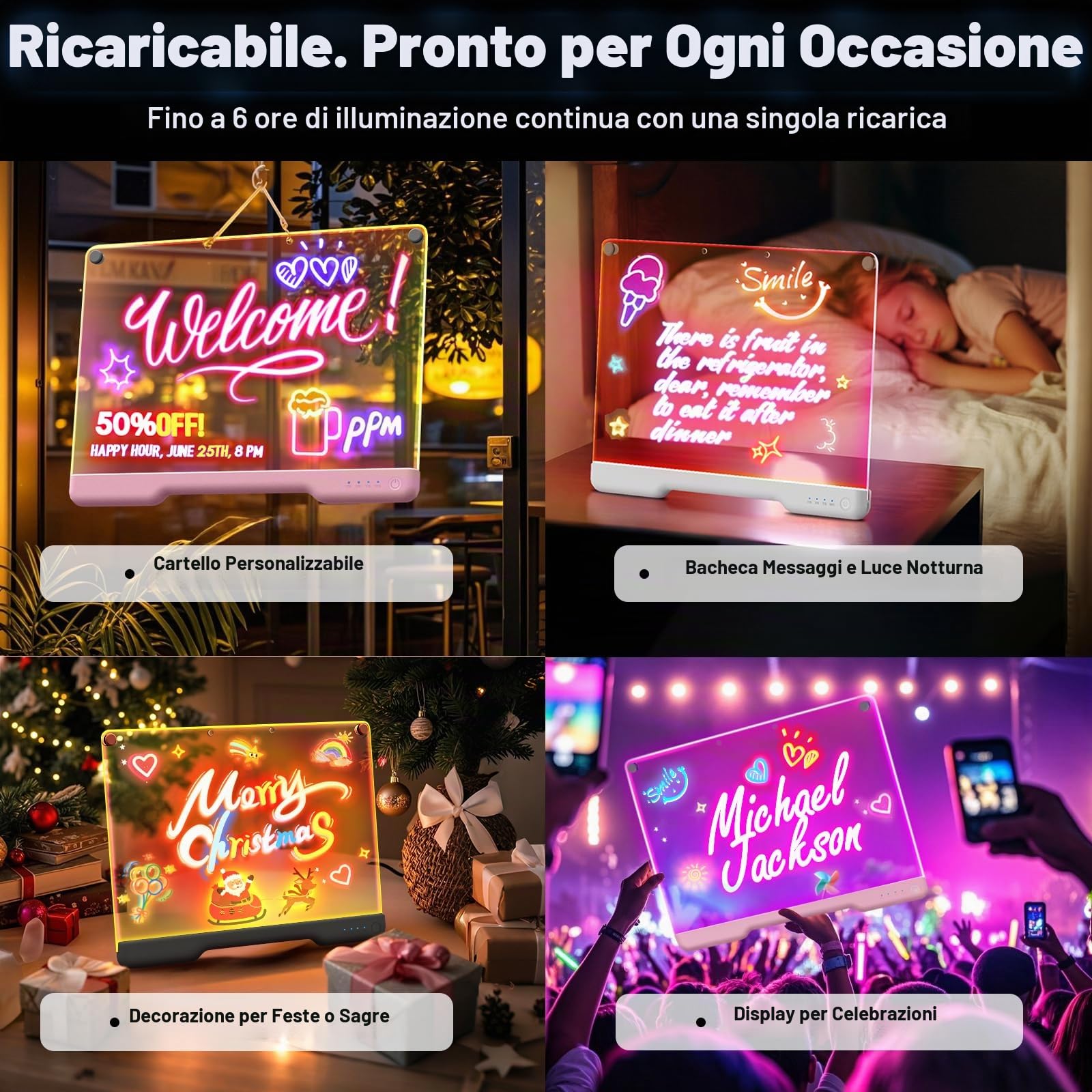 Lavagna Luminosa LED per Disegnare, 35 x 25cm Lavagnetta Ricalcare Ricaricabile con 7 Modalità di Colore, Giocattolo Creativo Regalo per Bambine/Bambini, 5 Pennarelli e Libro di Riferimento - Rosa