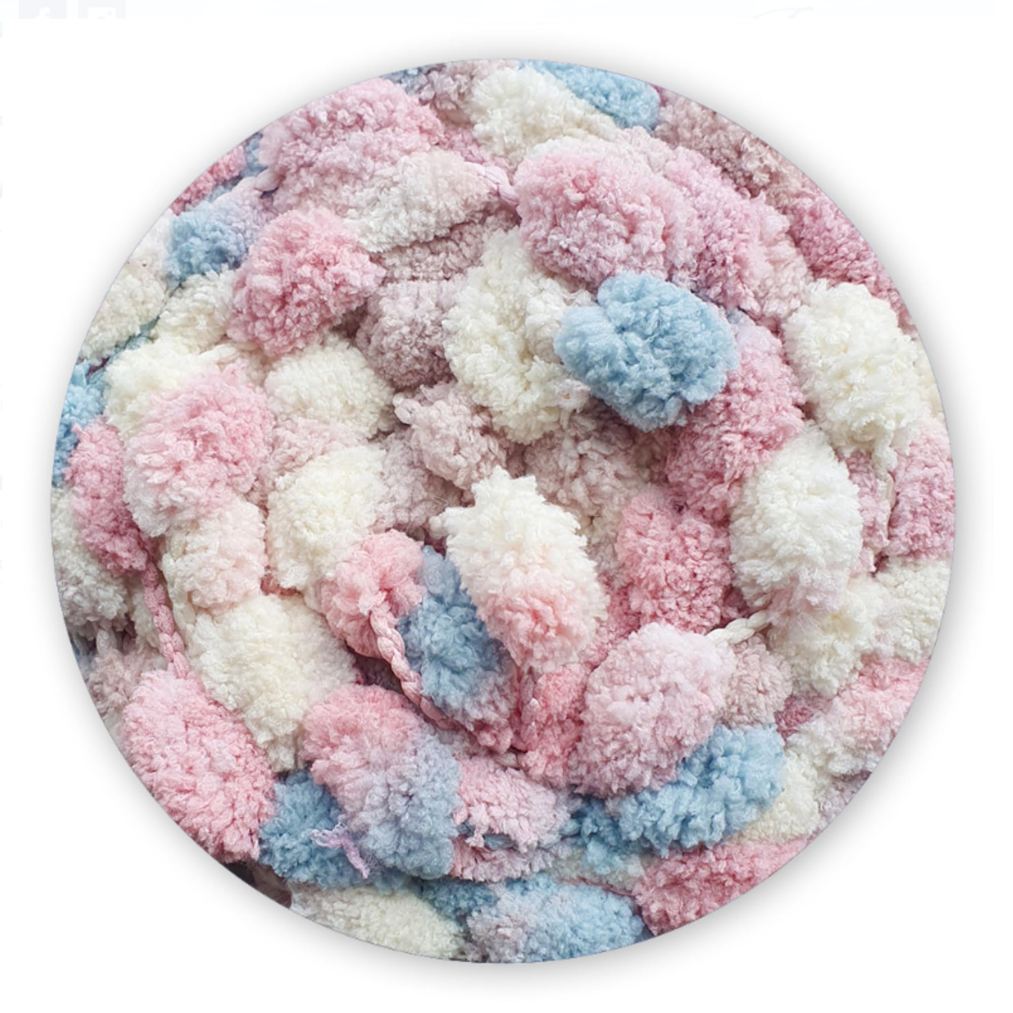 James C Brett Super Chunky Pom Pom Yarn – 200g Ball, 34m – 100% Supersoft Polyester – Fun Textured Yarn for Blankets (MK07 - Figgy Pudding)