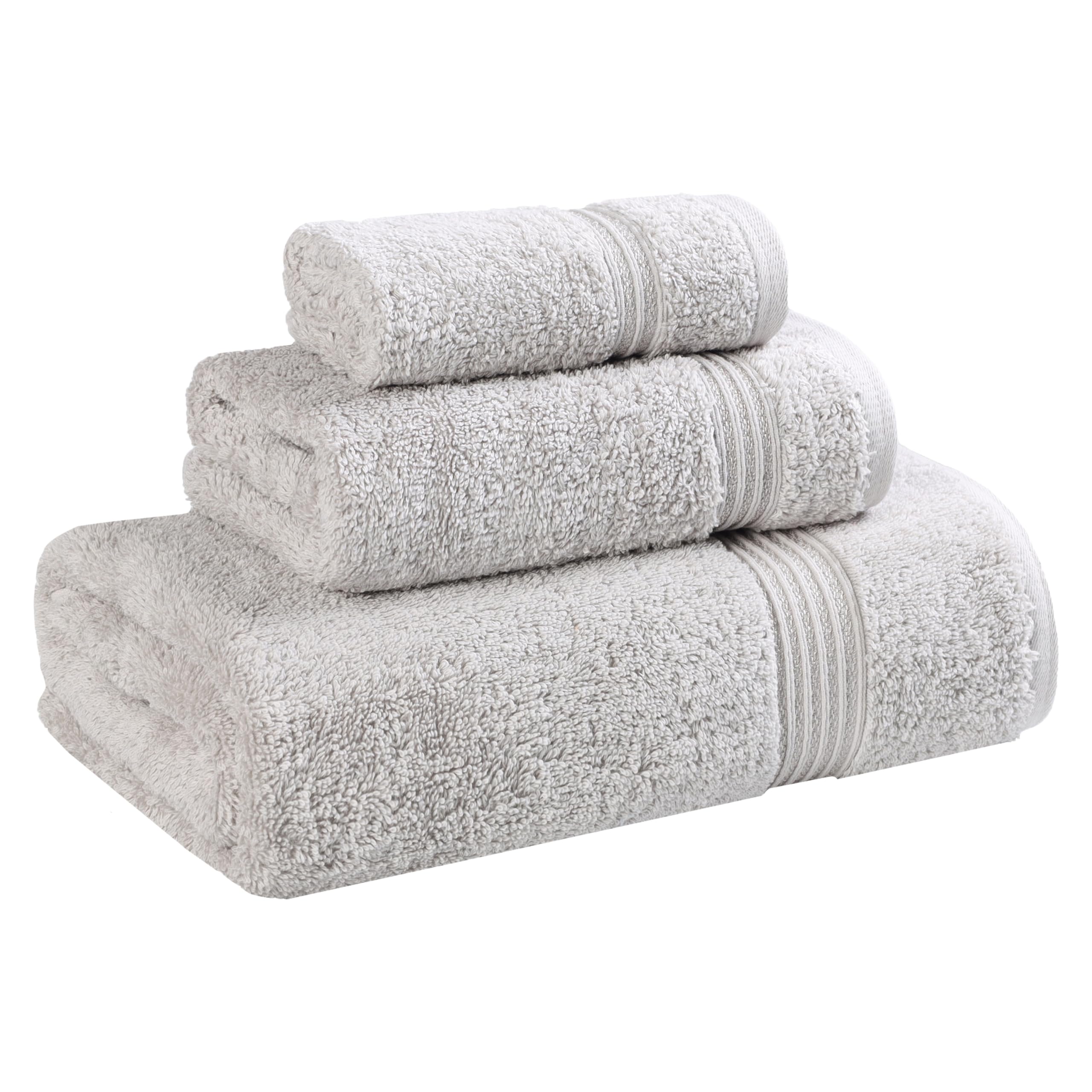 Superior Egyptian Cotton 3-Piece Towel Set, Basic Towels For Bathroom, Home Decor, Guest Bath, Shower, Apartment, Included 1 Face, 1 Hand, 1 Bath