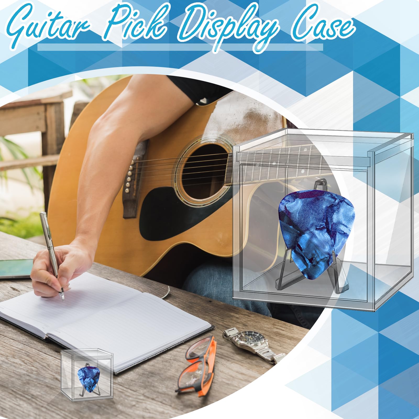 Vitrina acrílica para púas de guitarra, soporte para púas de guitarra coleccionables