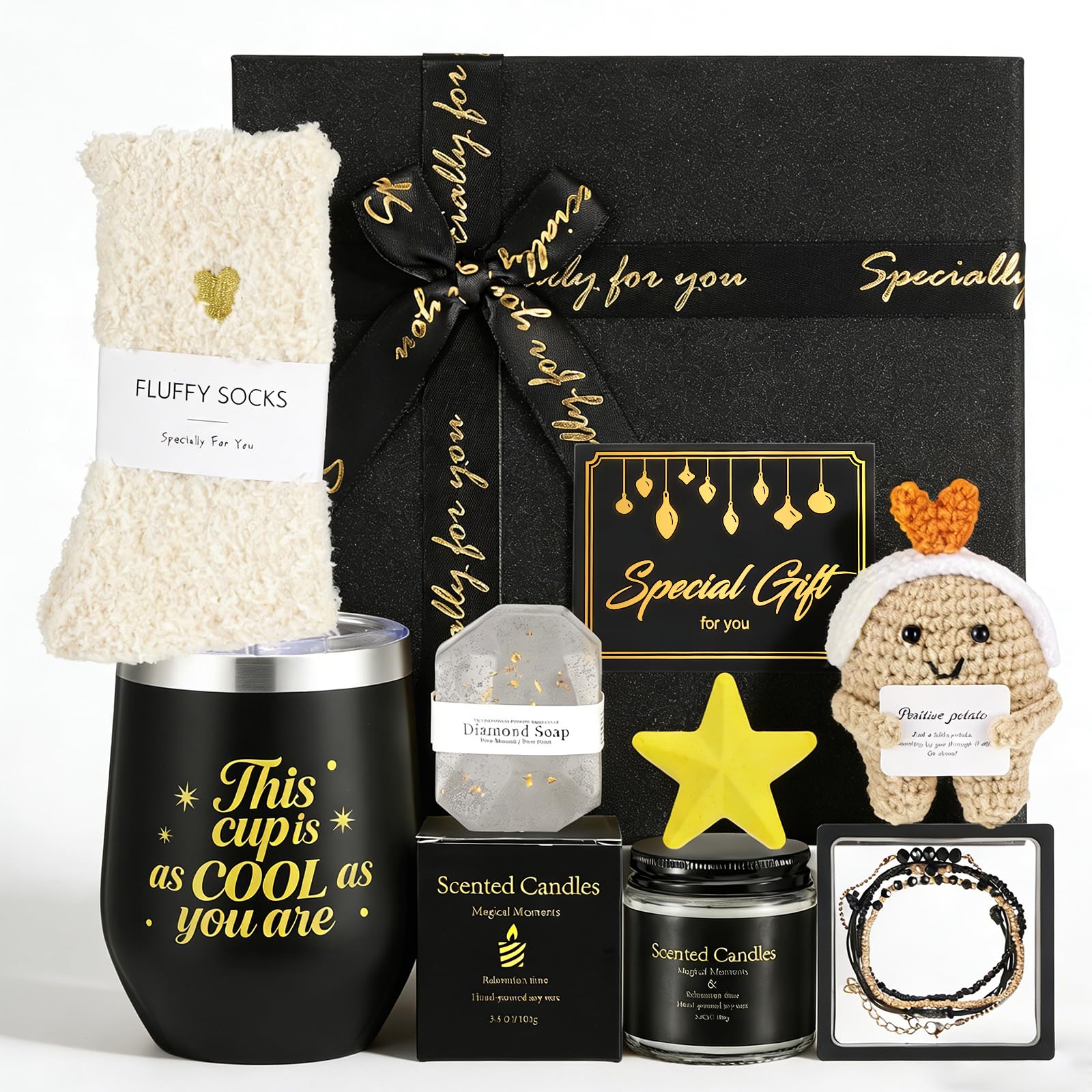 Coffret Cadeau Femme, Cadeau Femme Anniversaire Original Maman Soeur Collegue Maitresse Mari Épouse Petit Ami Personnalisé Coffrets Cadeau Noël Saint-Valentin Cadeaux pour la Fête des Mères