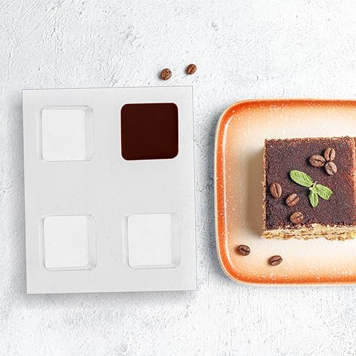 Miniatura 6 de 8 moldes de plástico para chocolate con 4 cavidades cuadradas de plástico, moldes cuadrados de silicona para chocolate, molde de plástico
