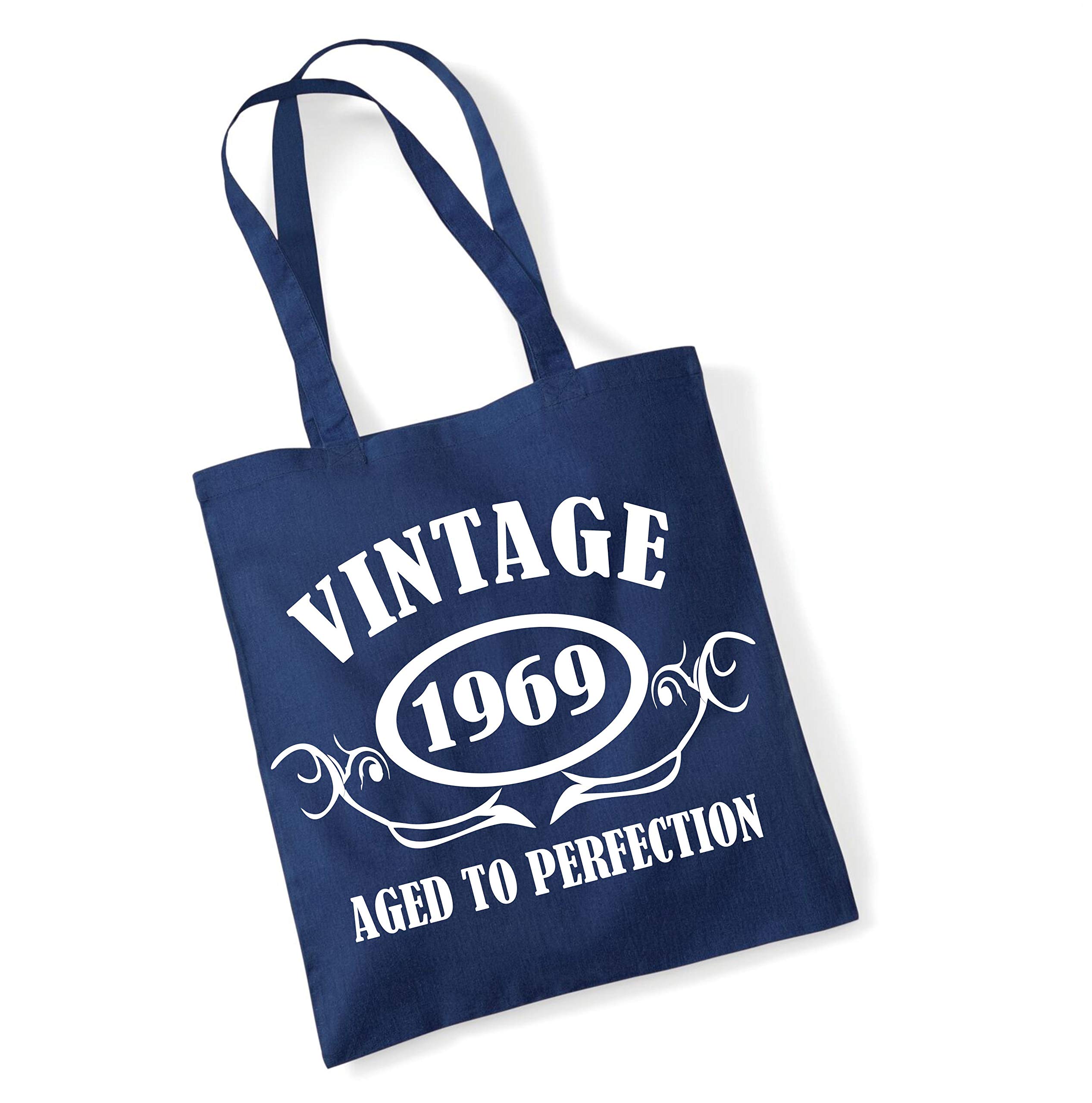 Edward Sinclair VINTAGE 1969 AGED TO PERFECTION ' Navy Tote Bag With White Print